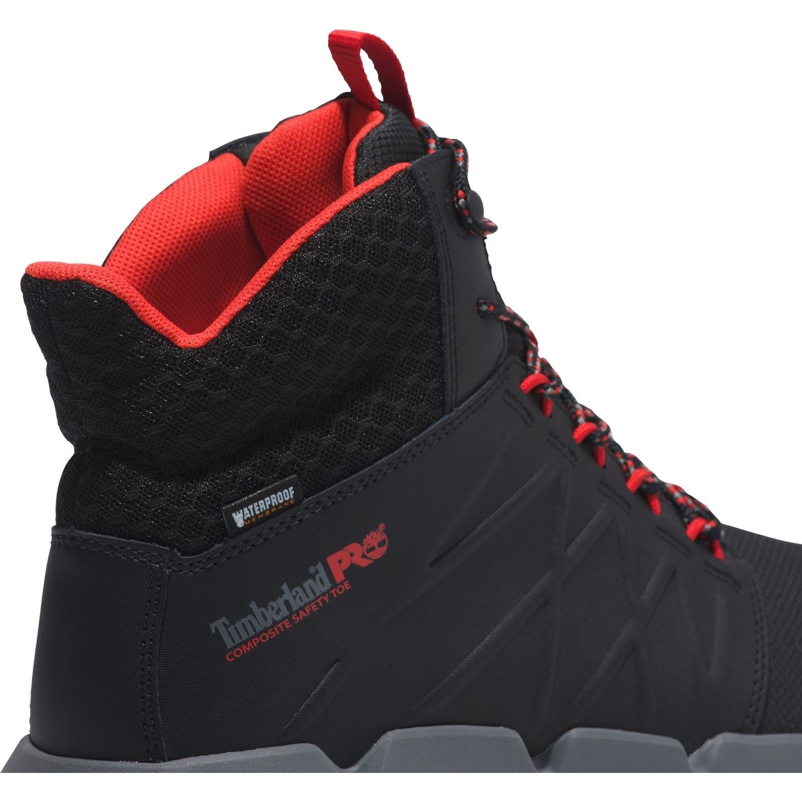 Timberland Pro Morphix 6" Leder Sicherheitsstiefel Schwarz/Rot