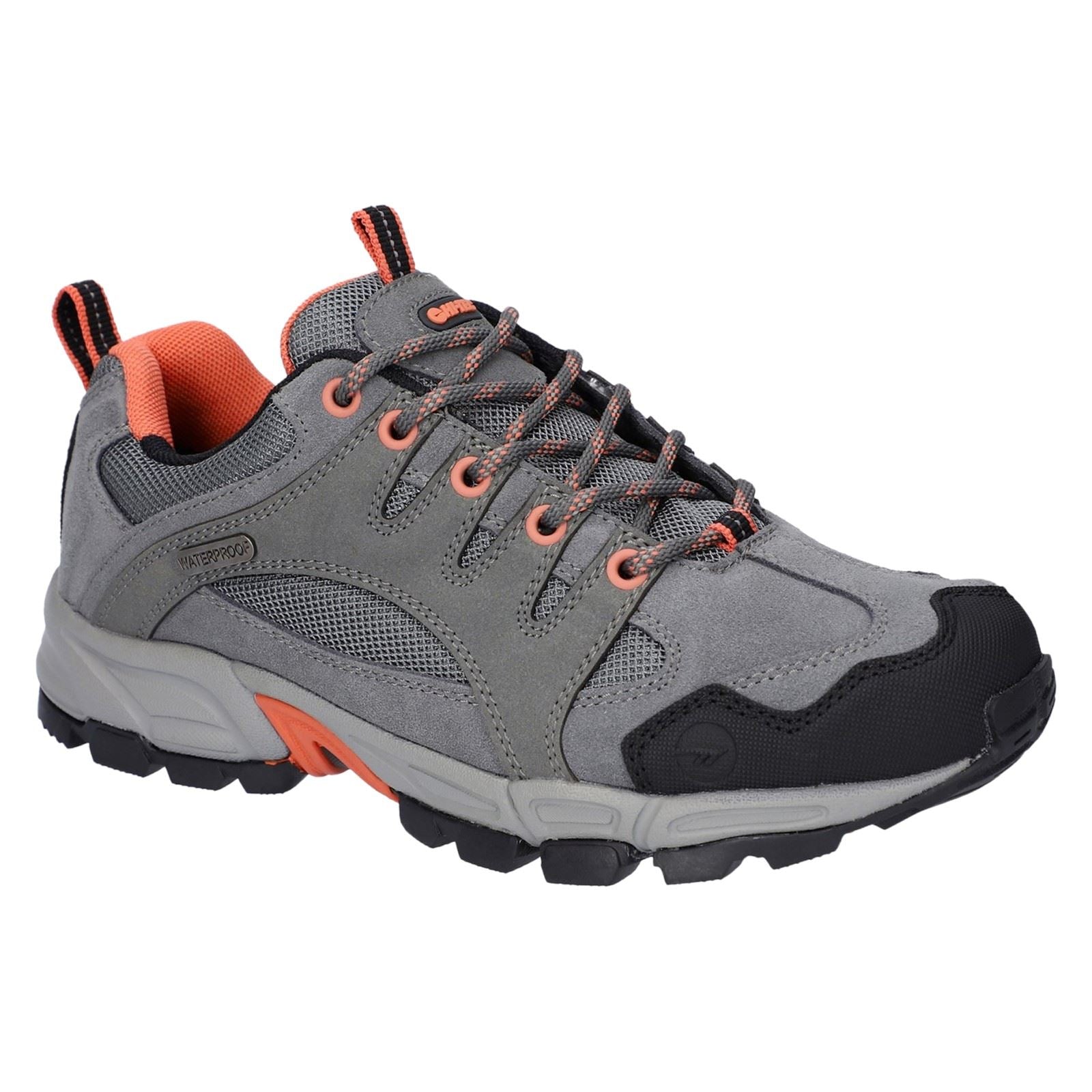 Hi-Tec Auckland Lite Leder Damen Wanderstiefel In Stahl/Koralle/Cool Grey