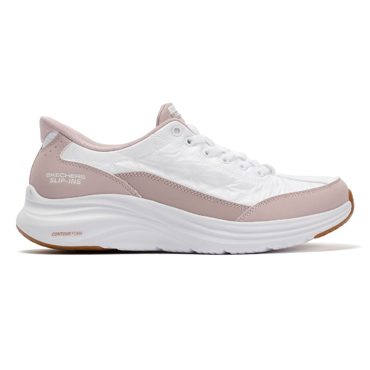 Skechers Slip-Ins Contour Foam Cozy Fit Damen Weiße Sneakers