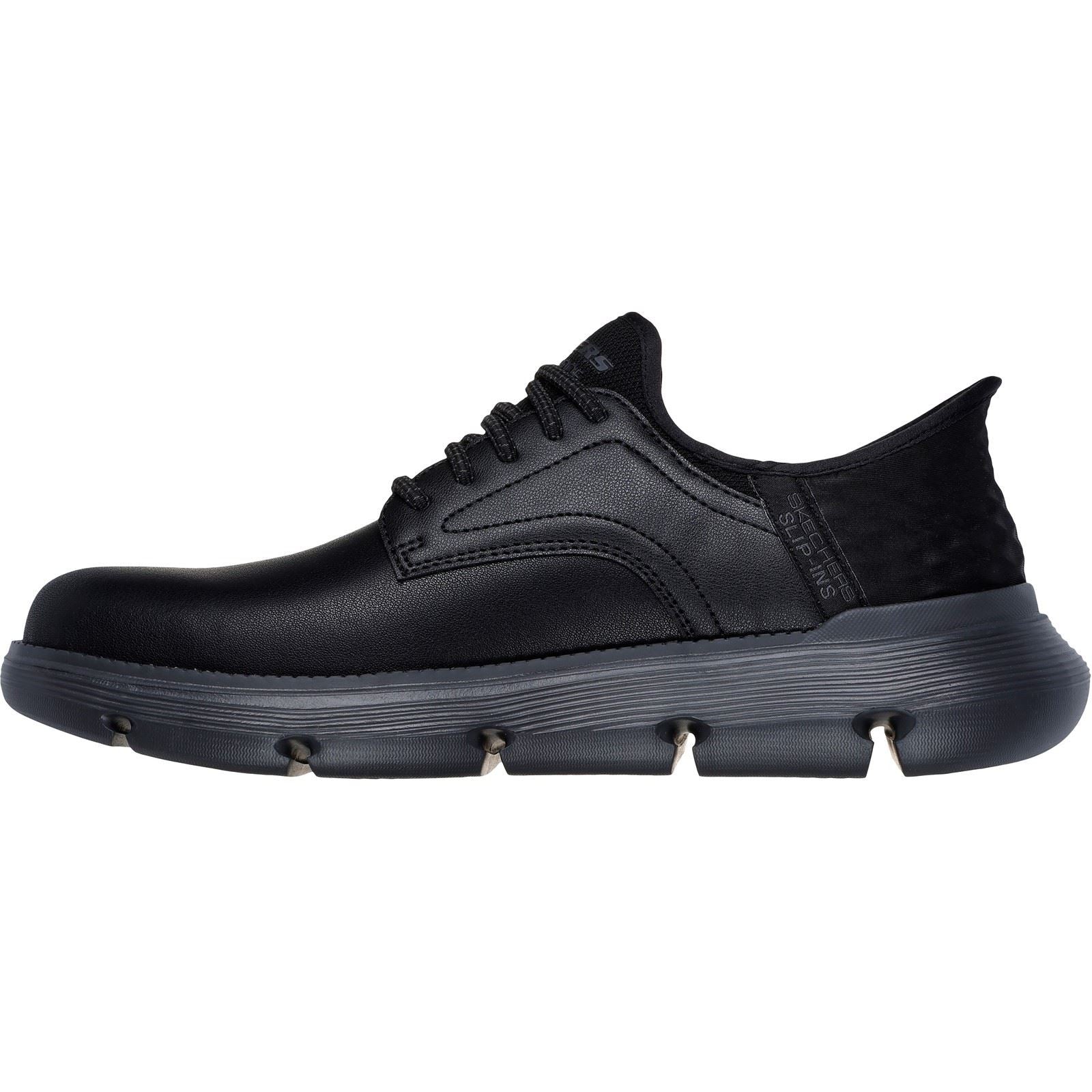Skechers Garza Carlyn Schwarze Farbe Herren-Schnürschuhe Aus Leder