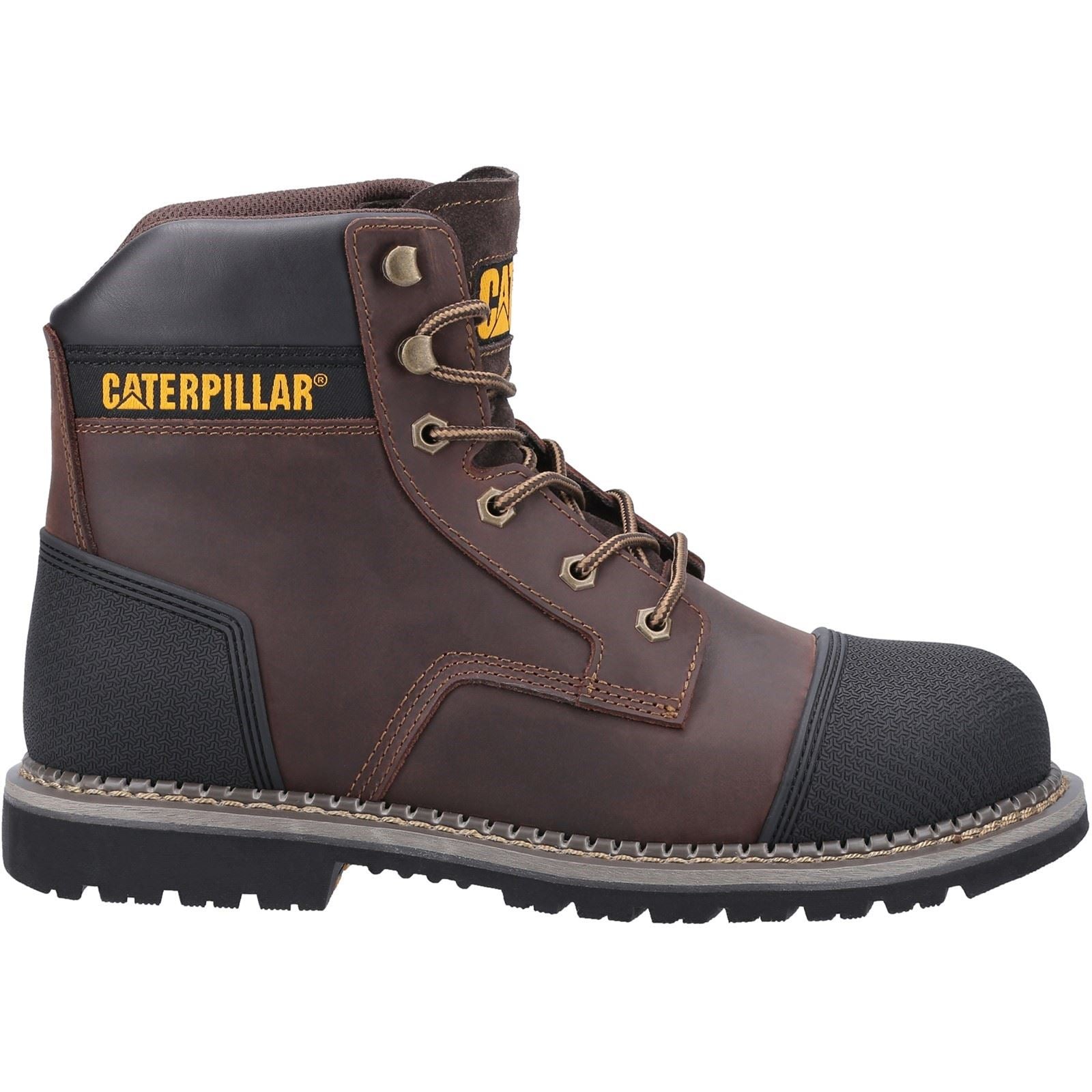 Caterpillar Powerplant S3 Leder Braune Sicherheitsstiefel