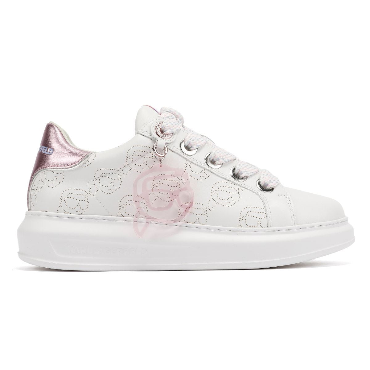 Karl Lagerfeld Kapri NFT Plexi Pendant Damen Sneaker Aus Weißem Leder