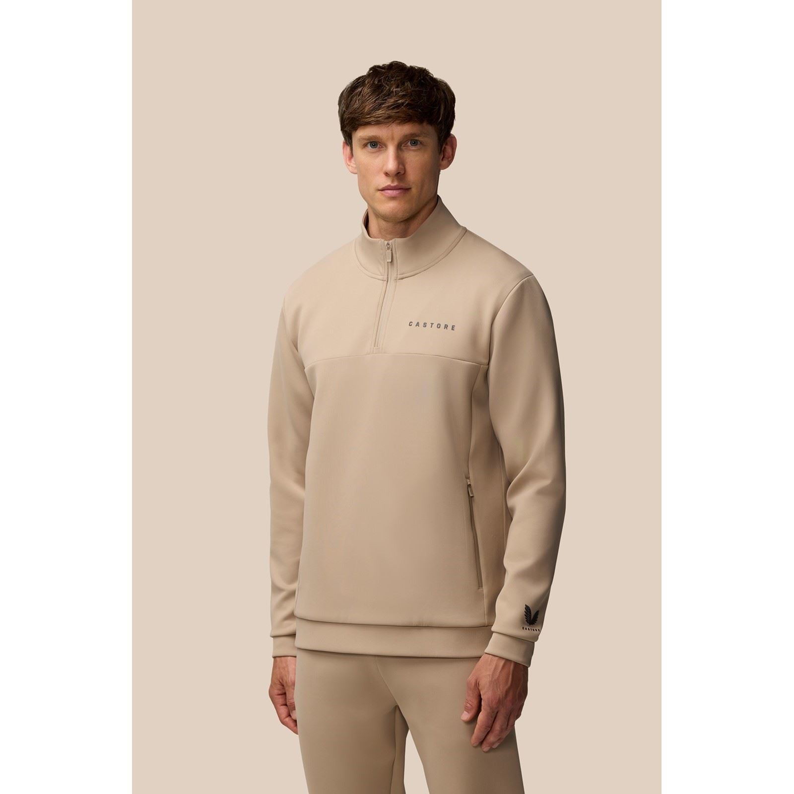 Castore Scuba 1/4 Zip Polyester Herren Brauner Sweatshirt