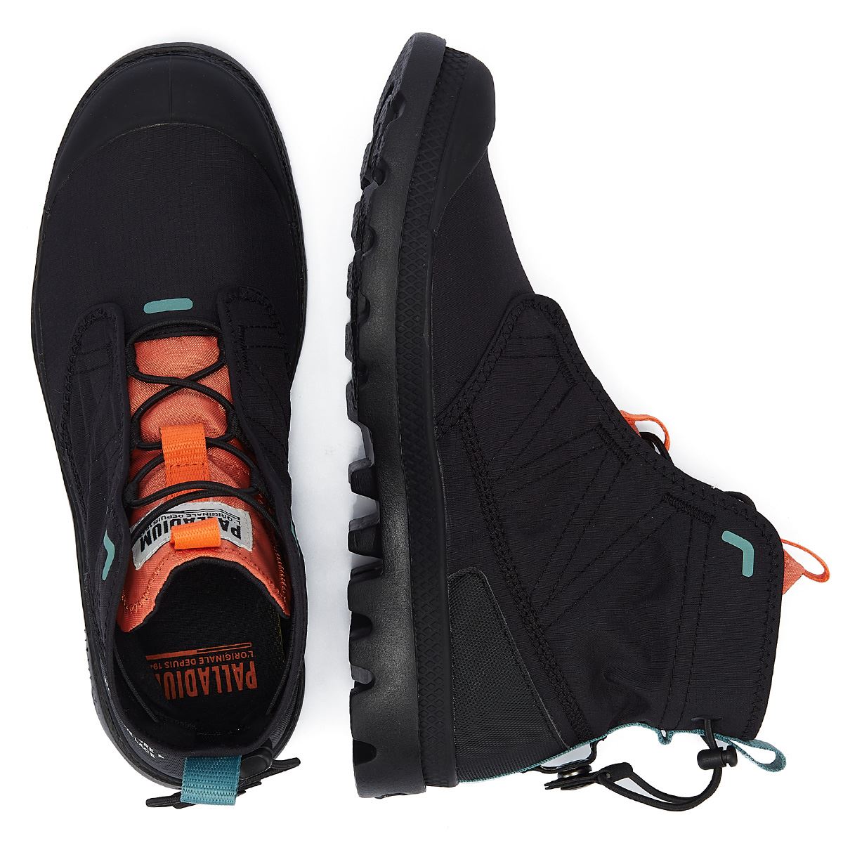Palladium Pampa Travel Lite Herren-Schwarze Farbe Nylon-Stiefel