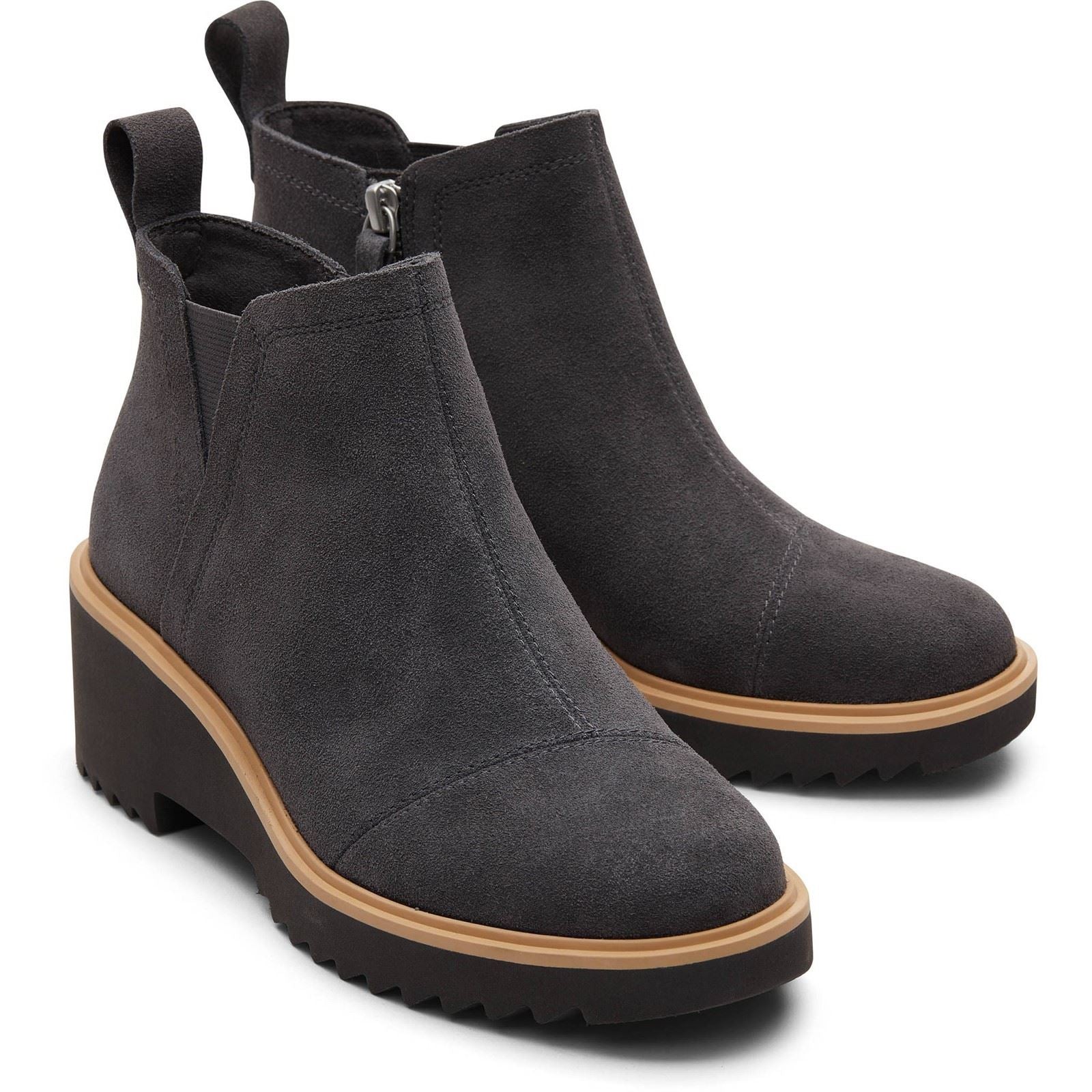 TOMS Maude Leder Damen Stiefel in geschmiedetem Eisen