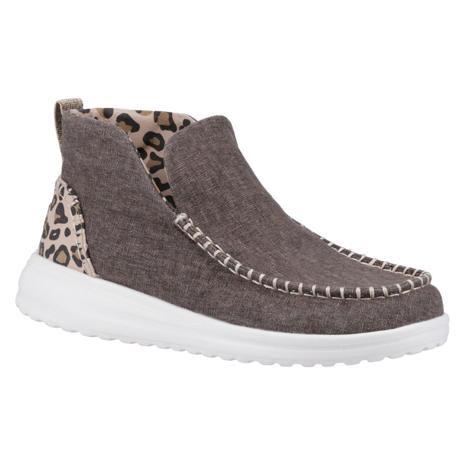 HEYDUDE Denny Baumwoll-Damen-Leopardenstiefel