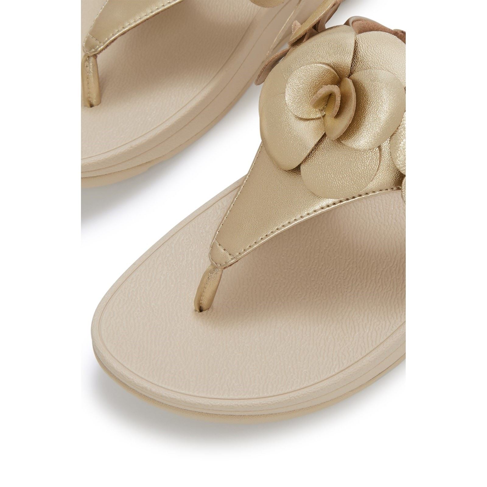 Fitflop Lulu Flower Toe-Post Polyurethan Damen Platino Sandalen