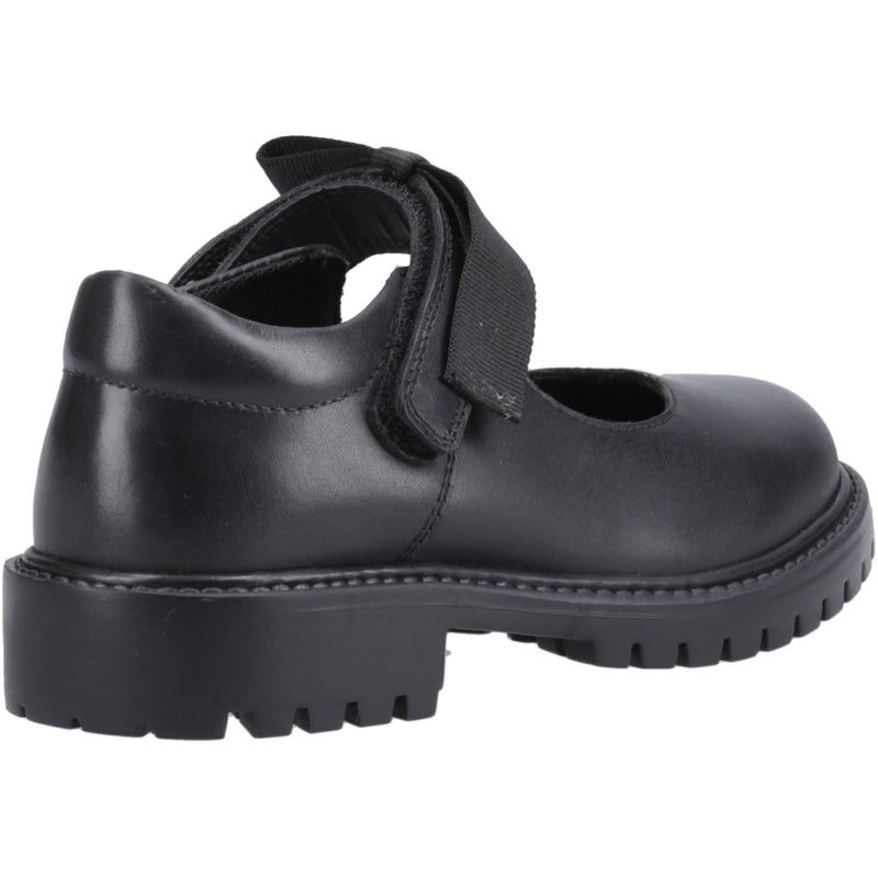Hush Puppies Astrid Bow Mädchenschuhe Aus Schwarzem Leder