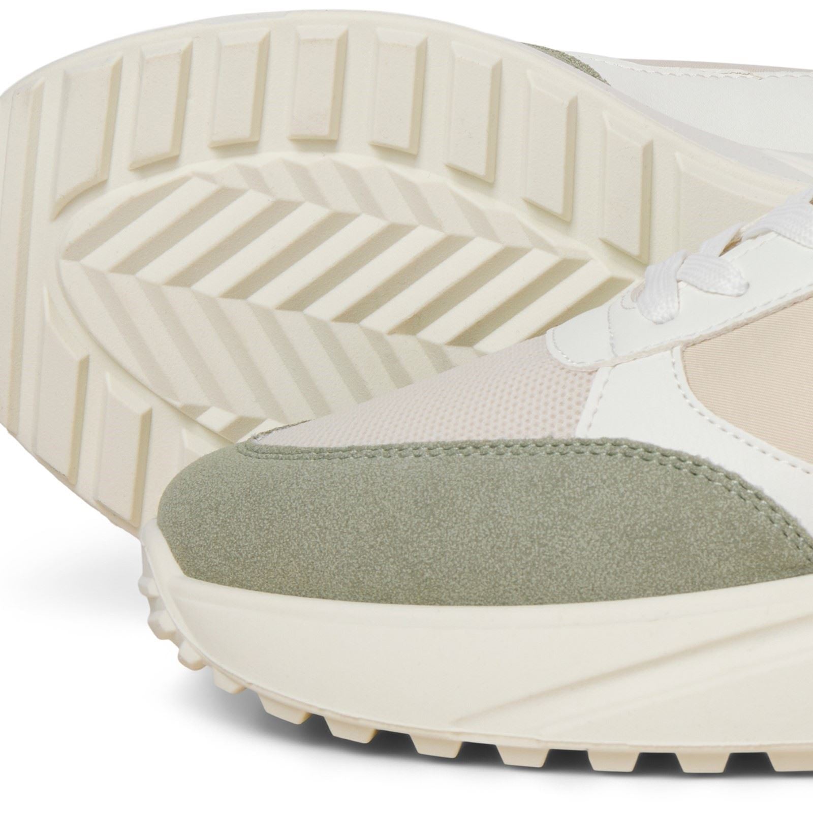 Jack & Jones Aspire Runner Polyurethan Herren Sneakers In Weiß Seagrass / Bronzegrün