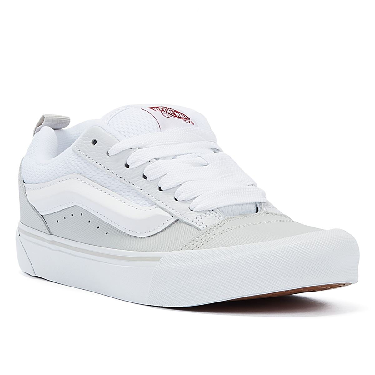 Vans Knu Skool Retro Skate Sneaker Aus Weißem/Rotem Leder
