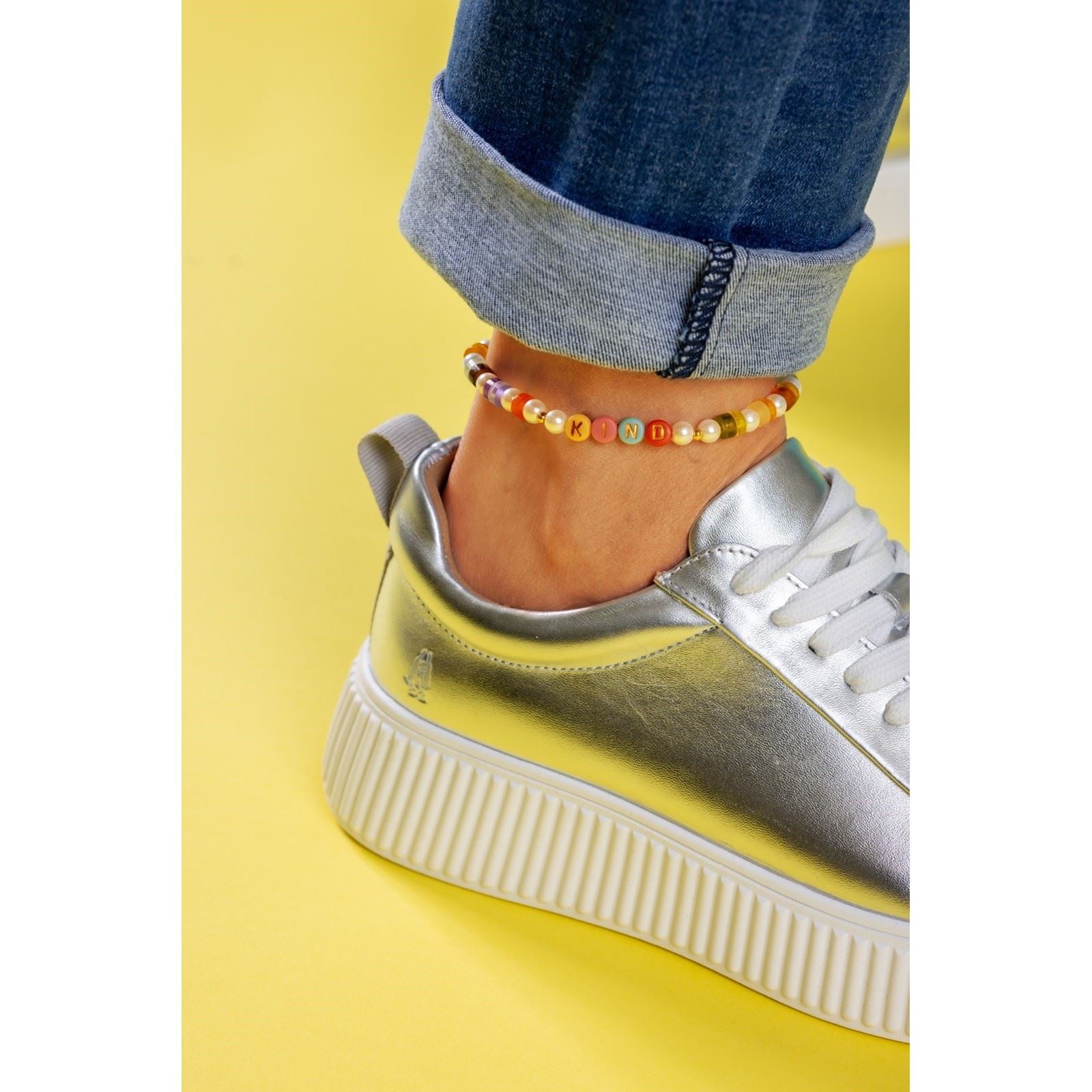 Hush Puppies Harlow Damen Sneakers Aus Silberleder