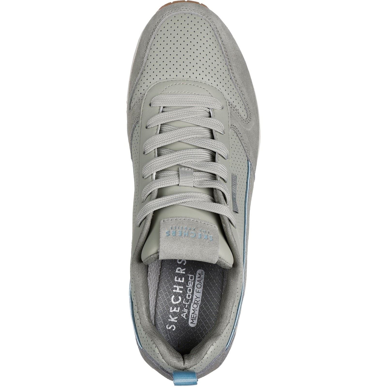 Skechers Uno Stacre 2.0 Herren Sneaker Aus Leder In Salbei Leder