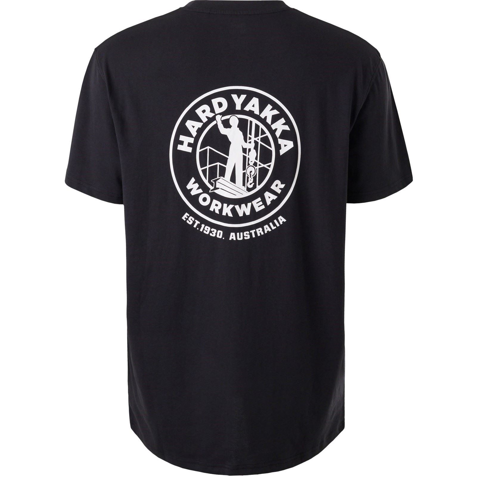 Hard Yakka Heritage Icon Baumwoll Männer Schwarze Farbe Kurzarm-T-Shirts