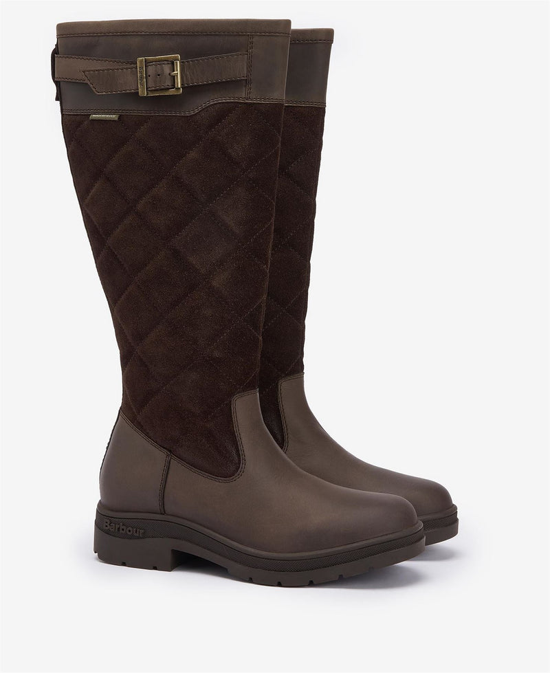 Barbour Oak Tall Damenstiefel Aus Braunem Wildleder