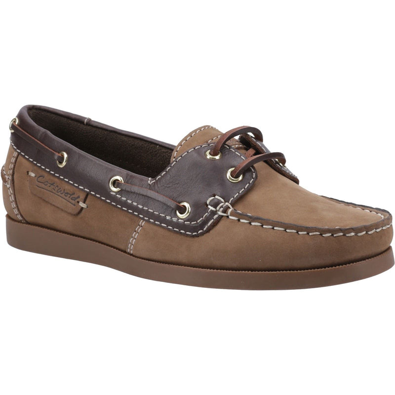 Cotswold Waterlane Damen Bootsschuhe Aus Leder In Taupe/Braun
