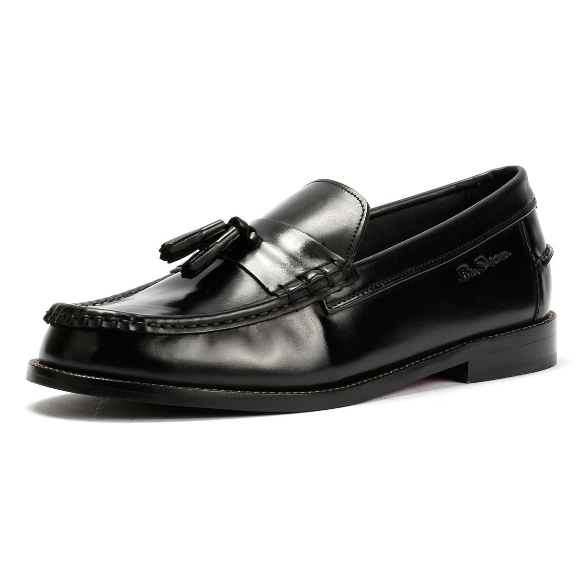 Ben Sherman Sid Leder Herren Schwarze Slipper