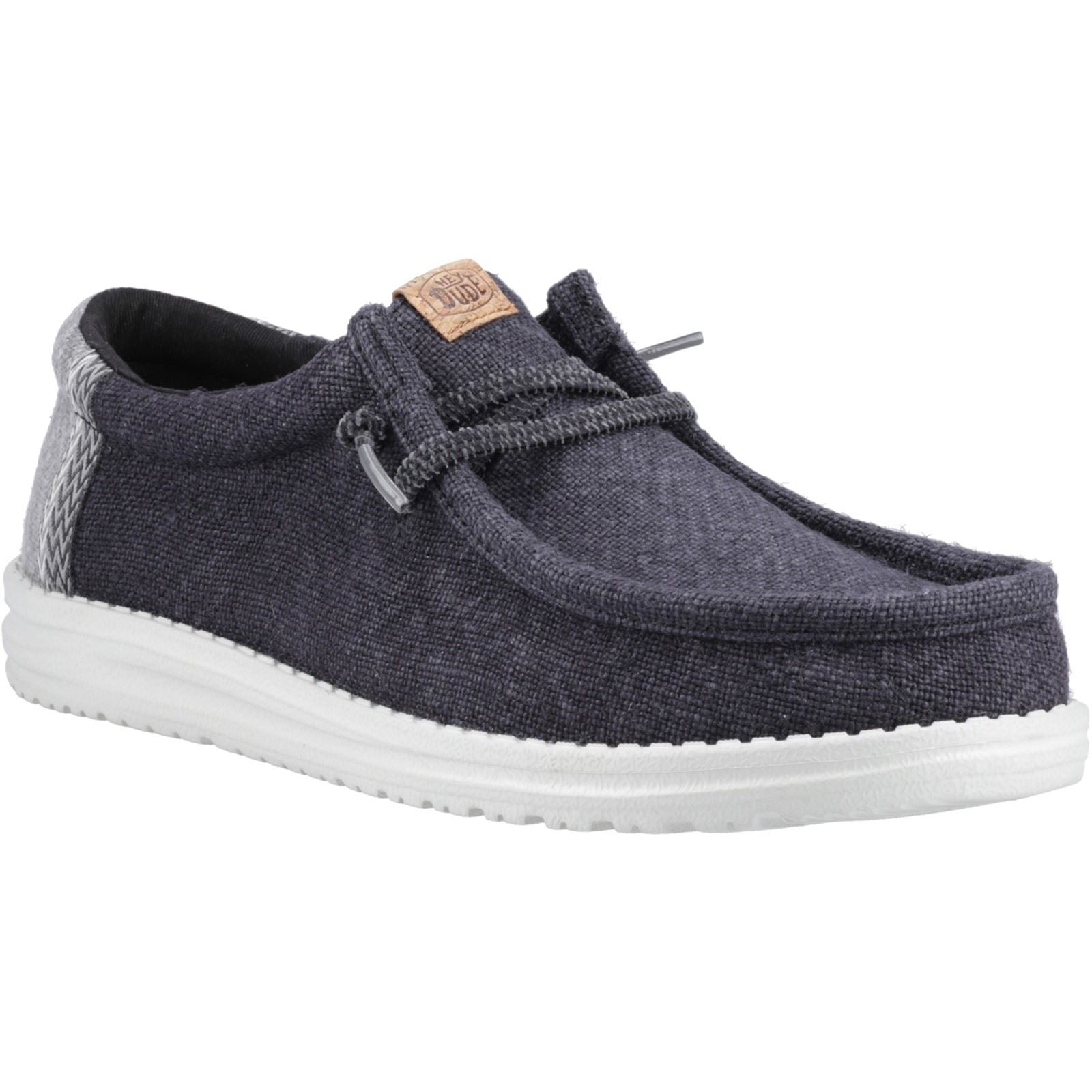 HEYDUDE Wally Jute Jute Herrenschuhe Schwarz/Granitgrau Mokassins