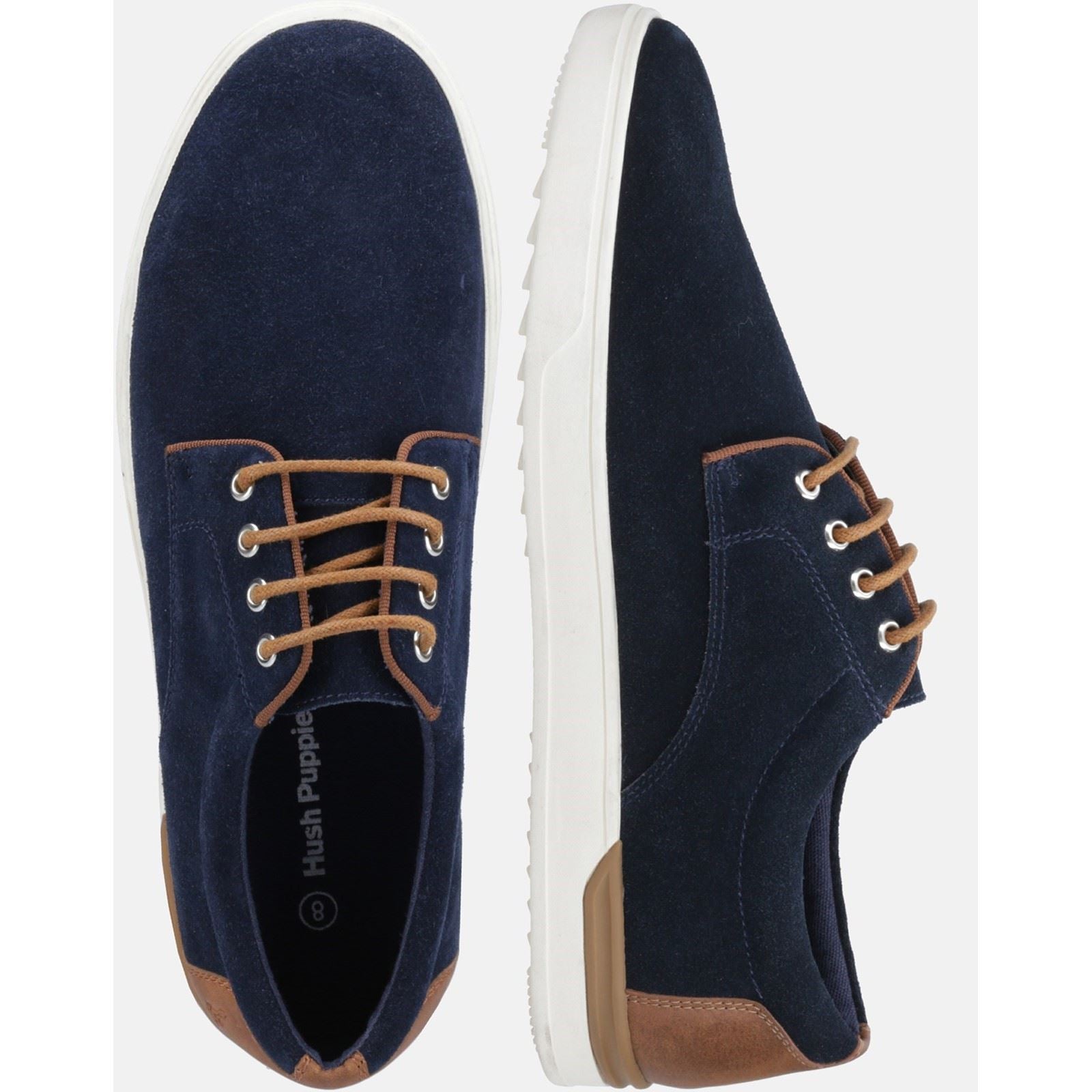 Hush Puppies Joey Herren Wildleder Halbschuhe In Marineblau Mit Schnürung