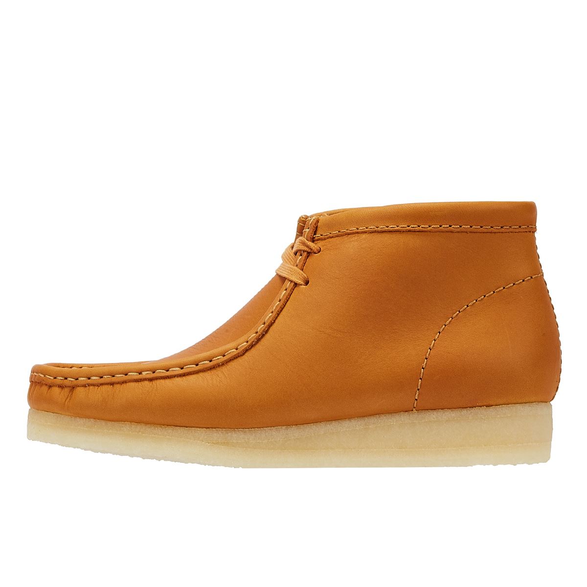 Clarks Originals Wallabee Mid Tan-Leder Herrenstiefel In Orange