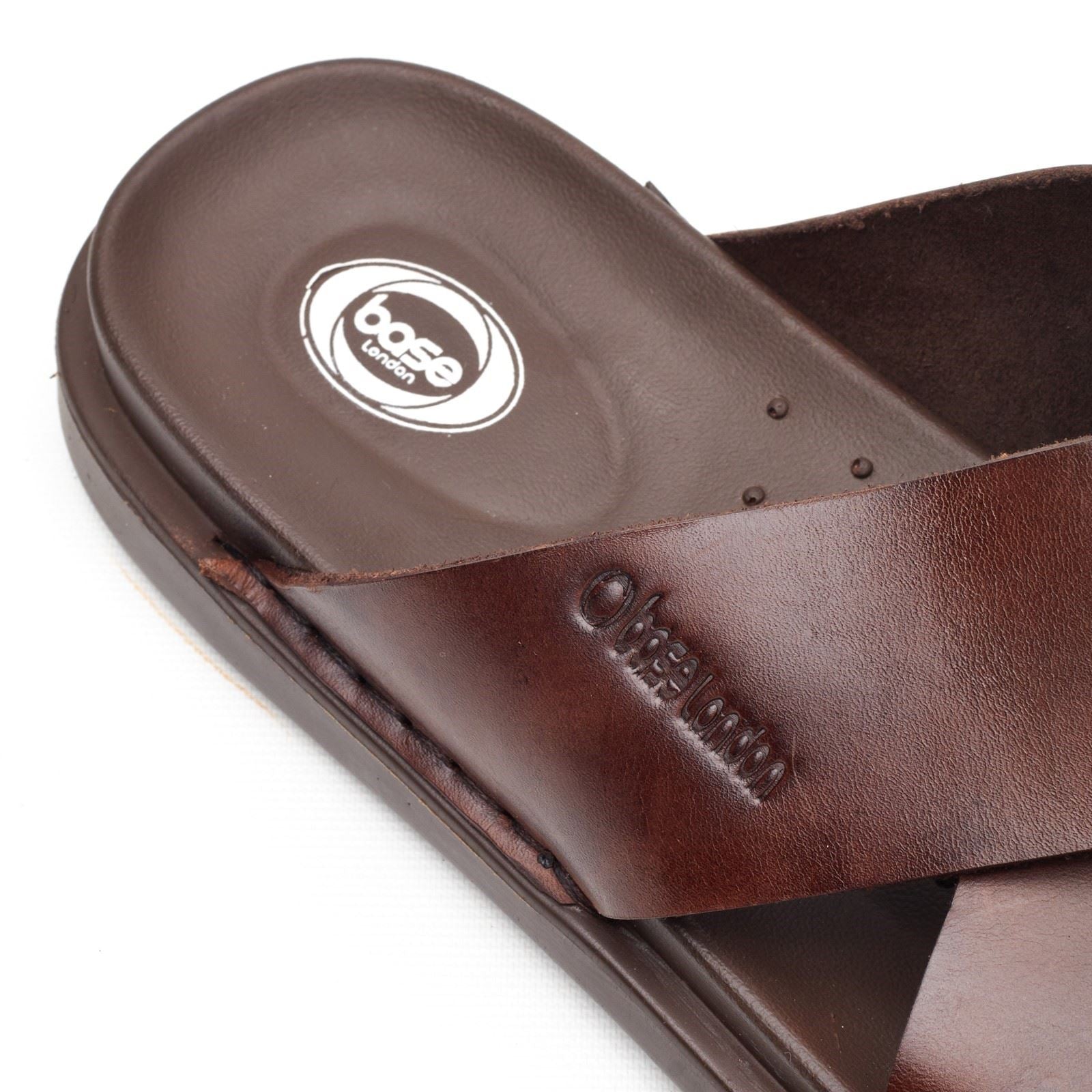 Base London Drift Leder Herren Braune Sandalen