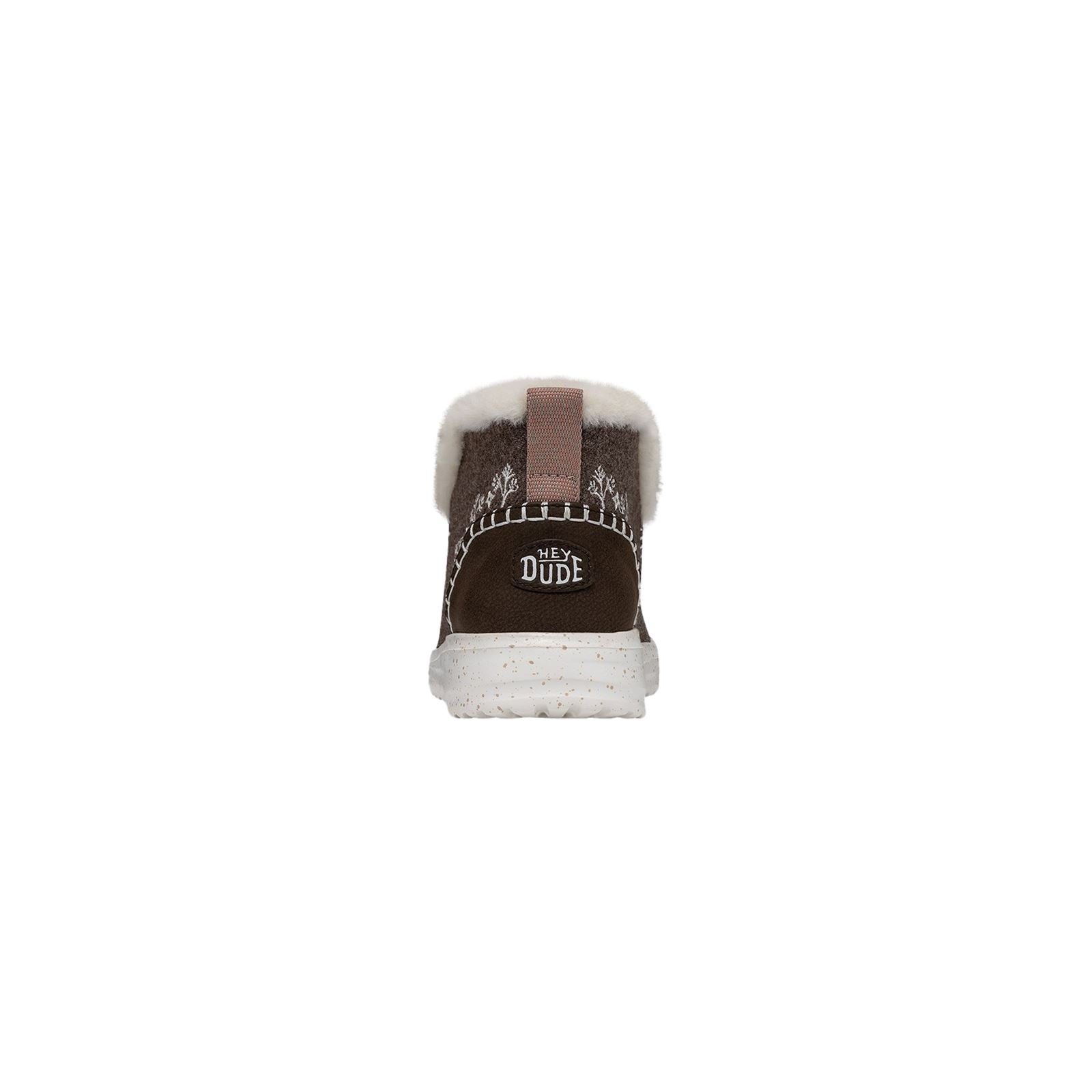 HEYDUDE Denny Wool Faux Shearling Damen-Walnussstiefel