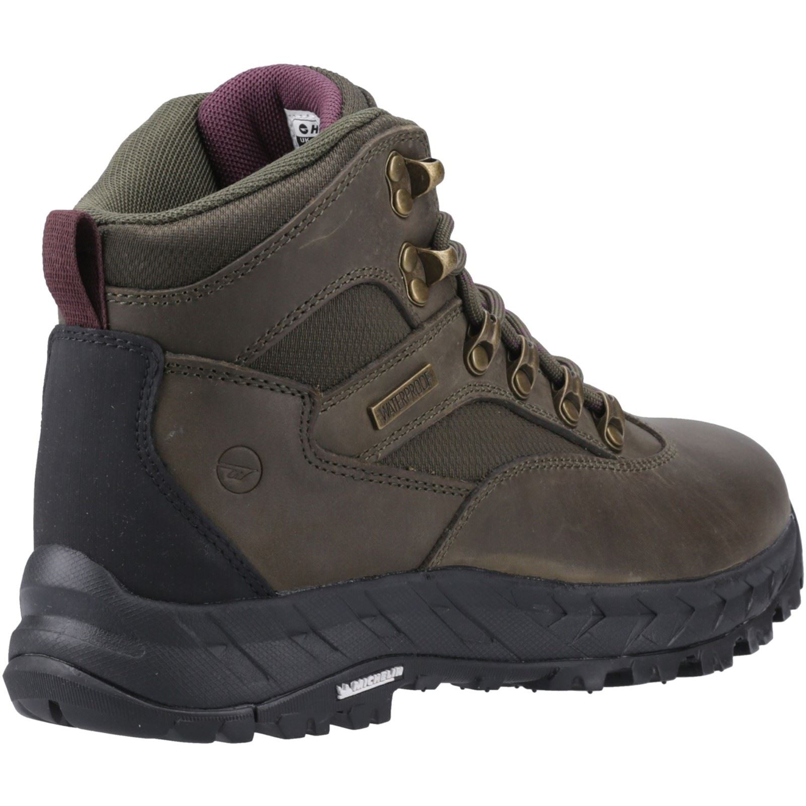Hi-Tec Euro Trail Damen Wanderstiefel Aus Leder In Khaki
