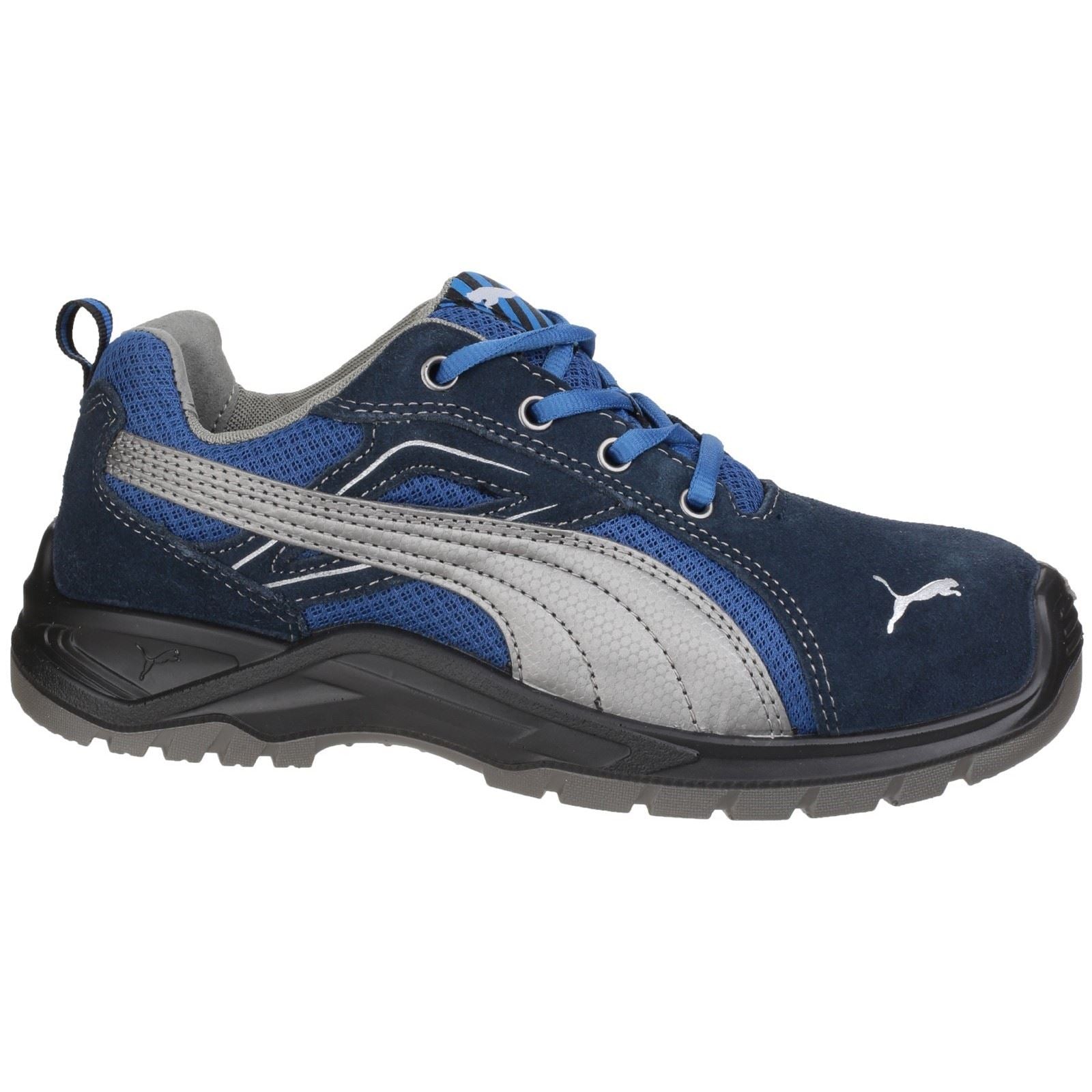 Puma Safety Omni Sky Low Wildleder+Textil Blaue Sicherheitssneaker