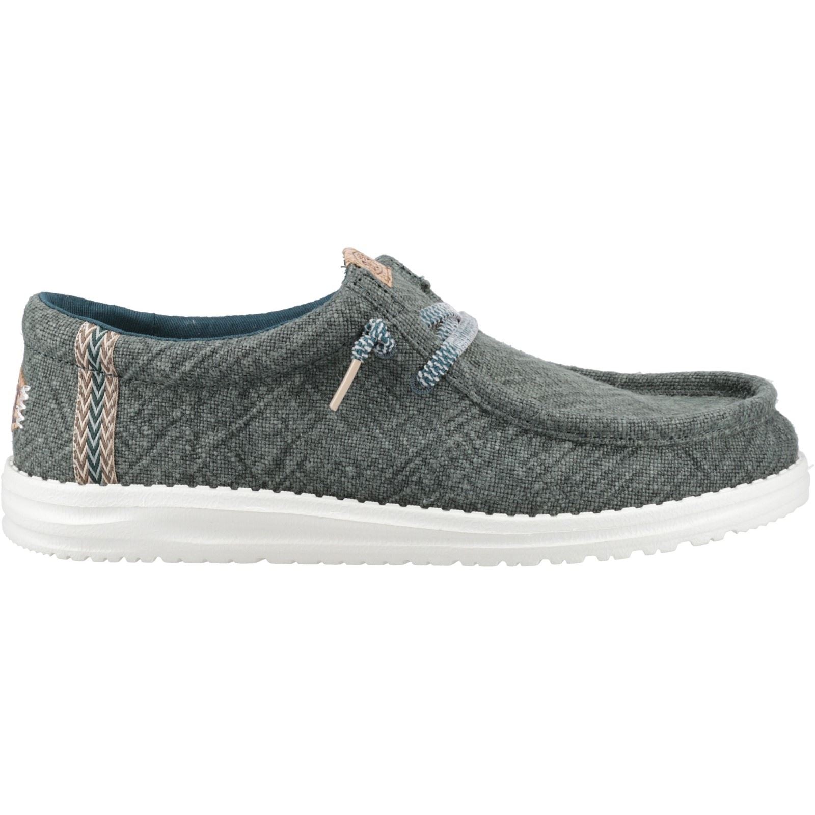 HEYDUDE Wally Jute Jute Herren Meergrüne Mokassin Schuhe