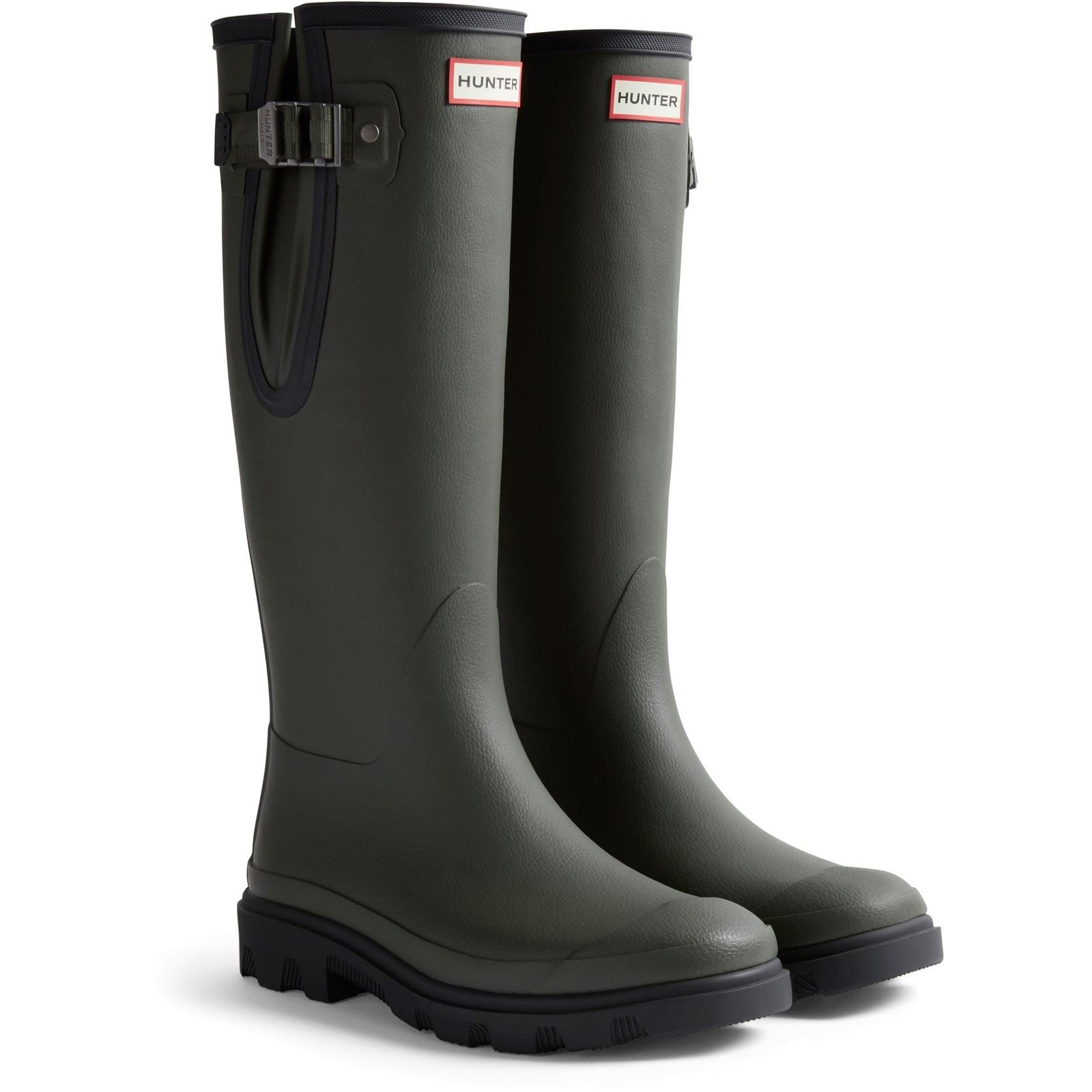 Hunter Downpour Adjustable Boot Gummistiefel Für Herren In Dunkeloliv/Schwarz