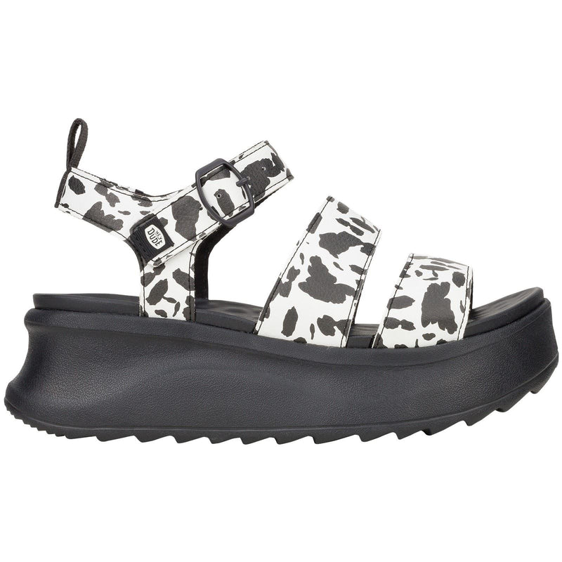 HEYDUDE Delray Buckle Animal Damen Sandalen Aus Synthetik In Schwarz/Weiß