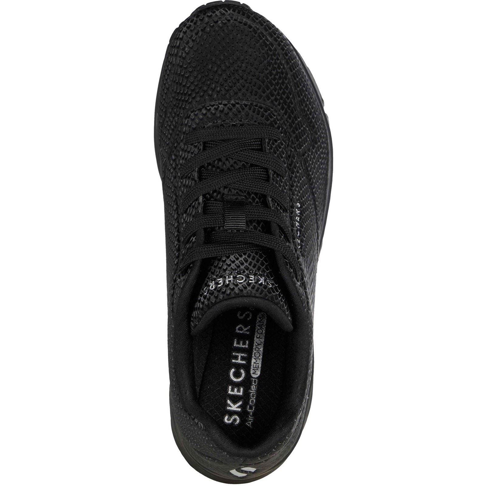 Skechers UNO - Shiny Scale Polyurethan Damen Schwarze Sneakers