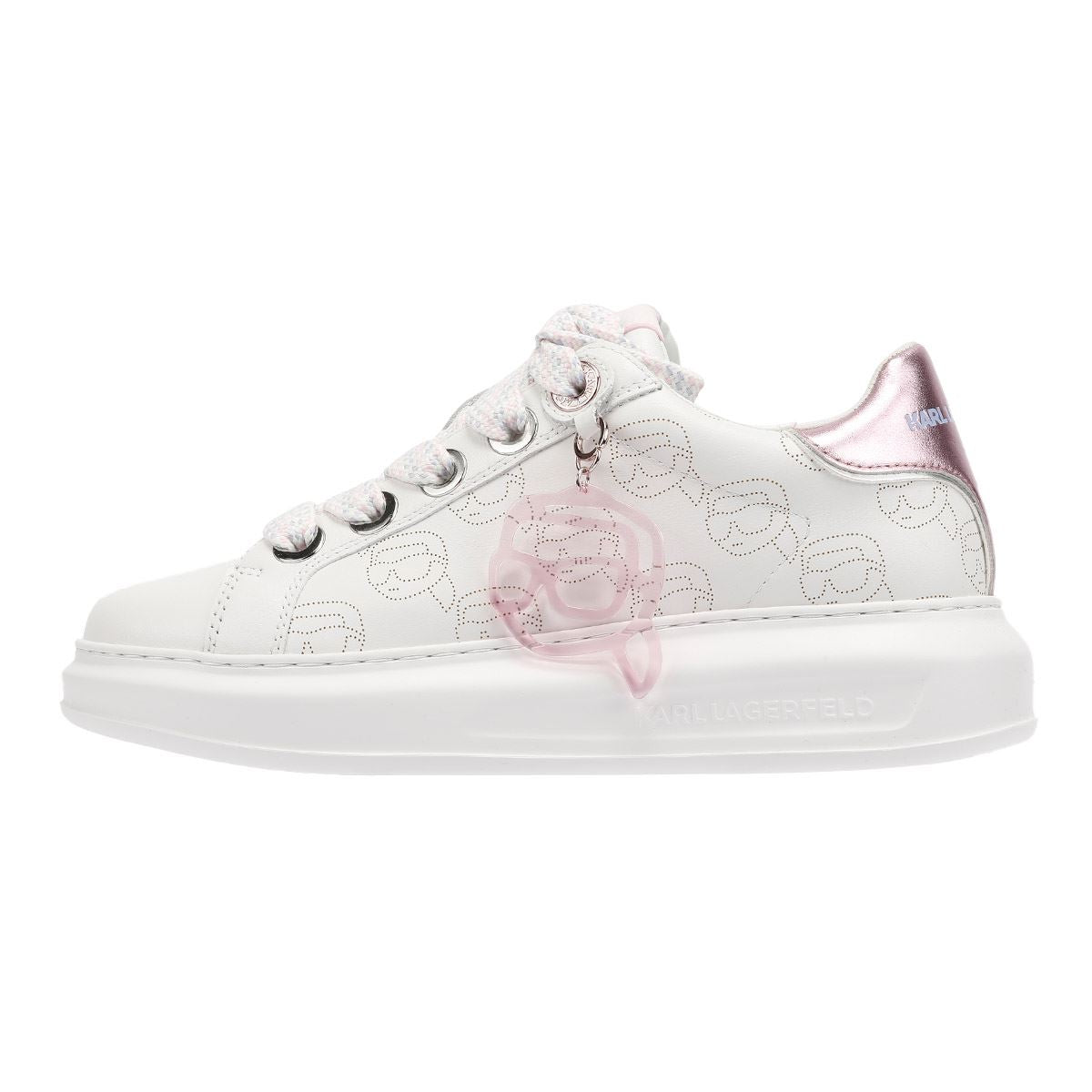 Karl Lagerfeld Kapri NFT Plexi Pendant Damen Sneaker Aus Weißem Leder