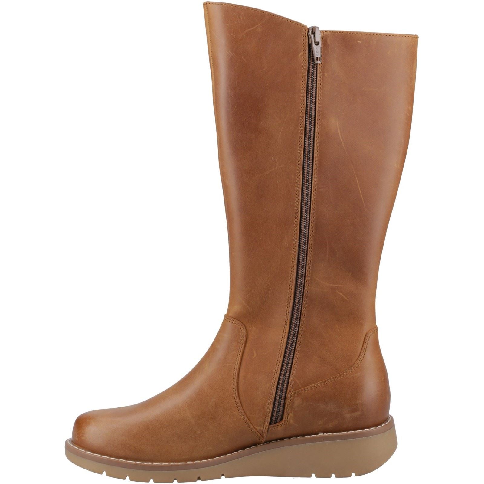 Hush Puppies Luna Leder Damen Tan Stiefel