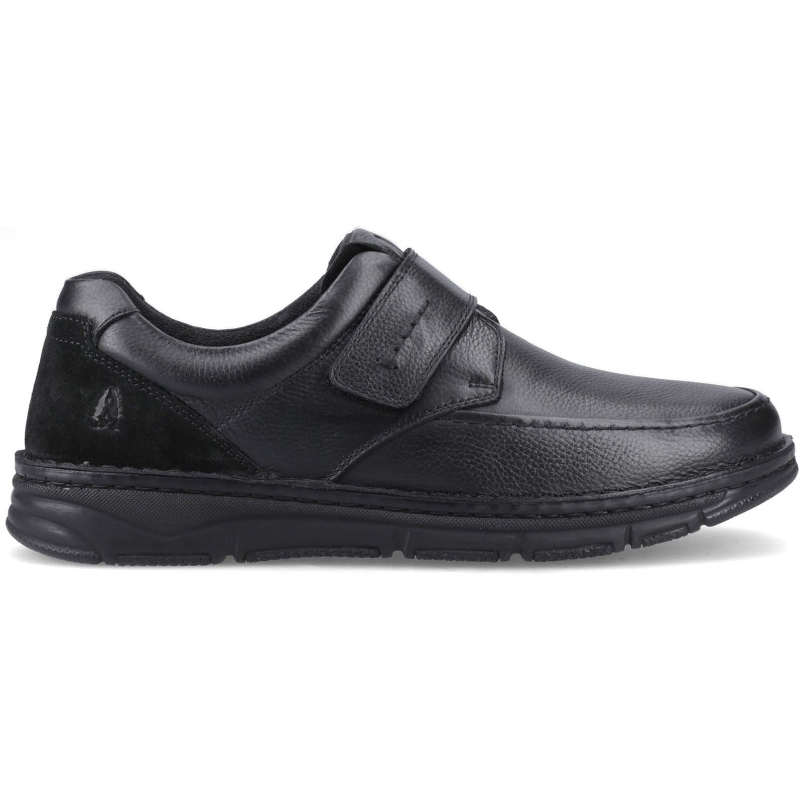 Hush Puppies Forde Touch Fastening Leder Herren Schwarze Loafer