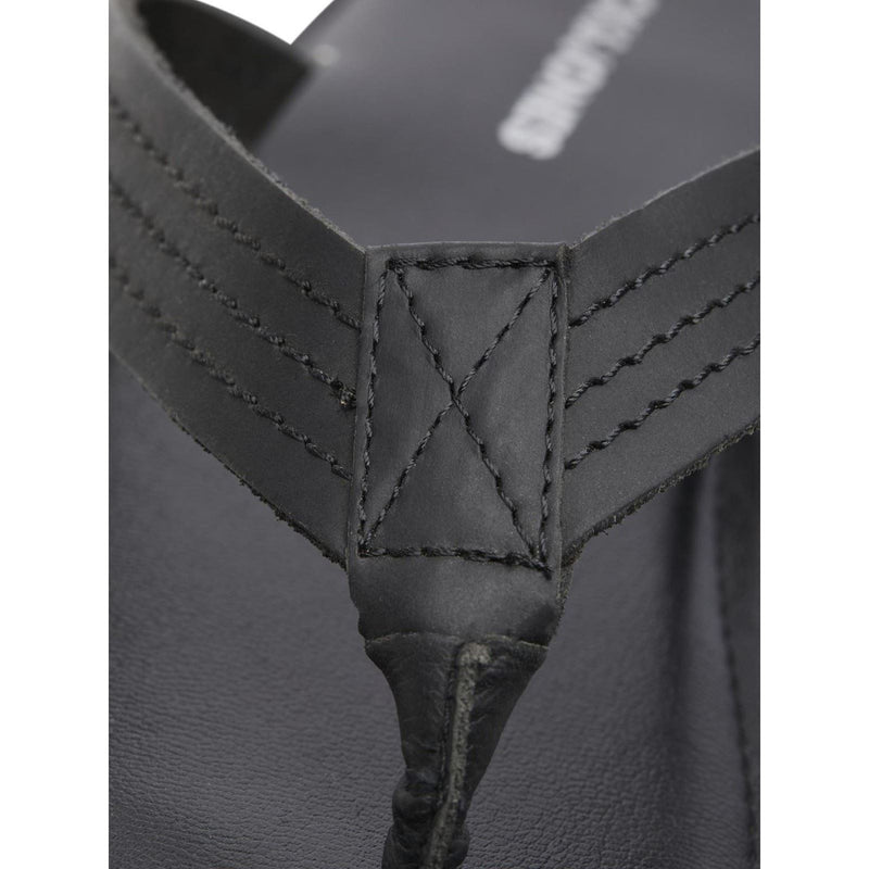 Jack & Jones Washton Herren Zehentrenner Aus Anthrazitfarbenem Leder