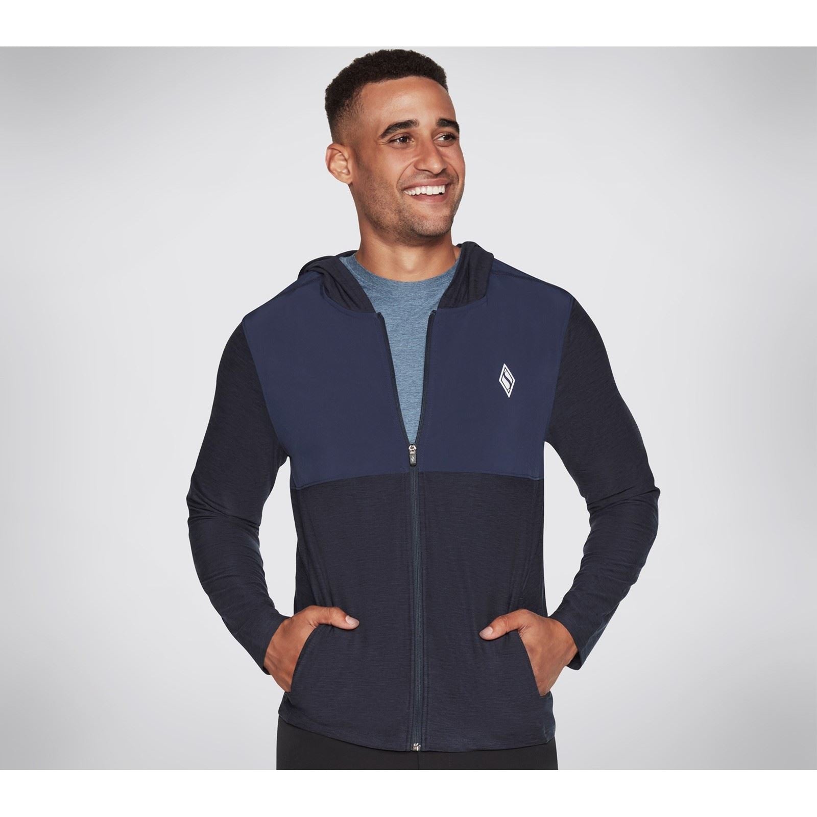 Skechers Performance Skech Knits Ultra Go Lite Full Polyester Herren Blau Kapuzenpullover
