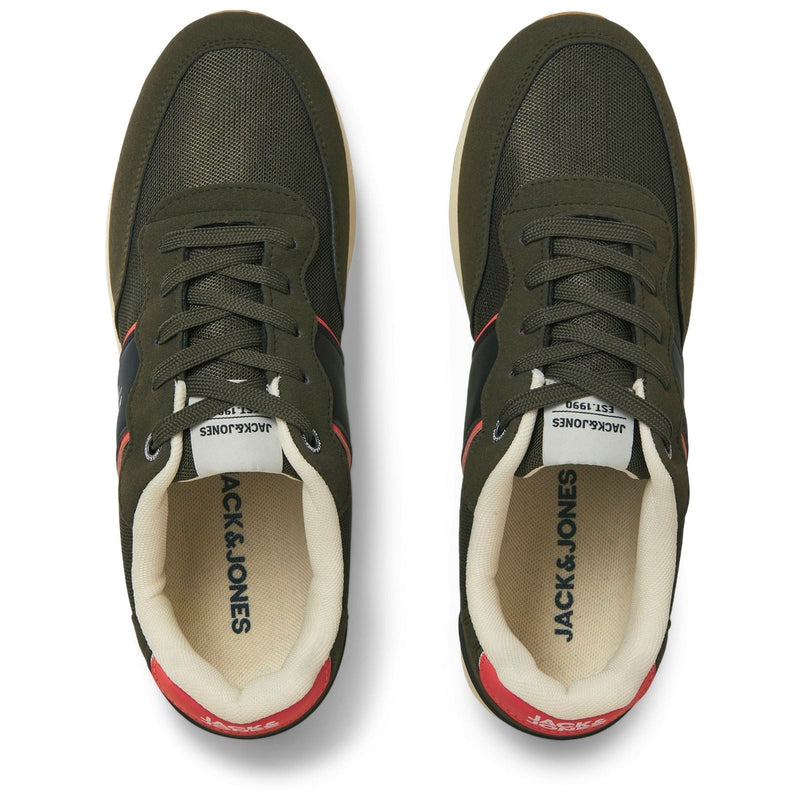 Jack & Jones Spirit Runner Herren Sneaker In Olivgrün Aus Polyurethan