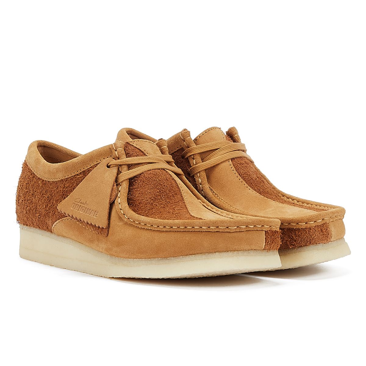 Clarks Originals Wallabee Combination  Herren Wildleder-Schnürschuhe In Tan