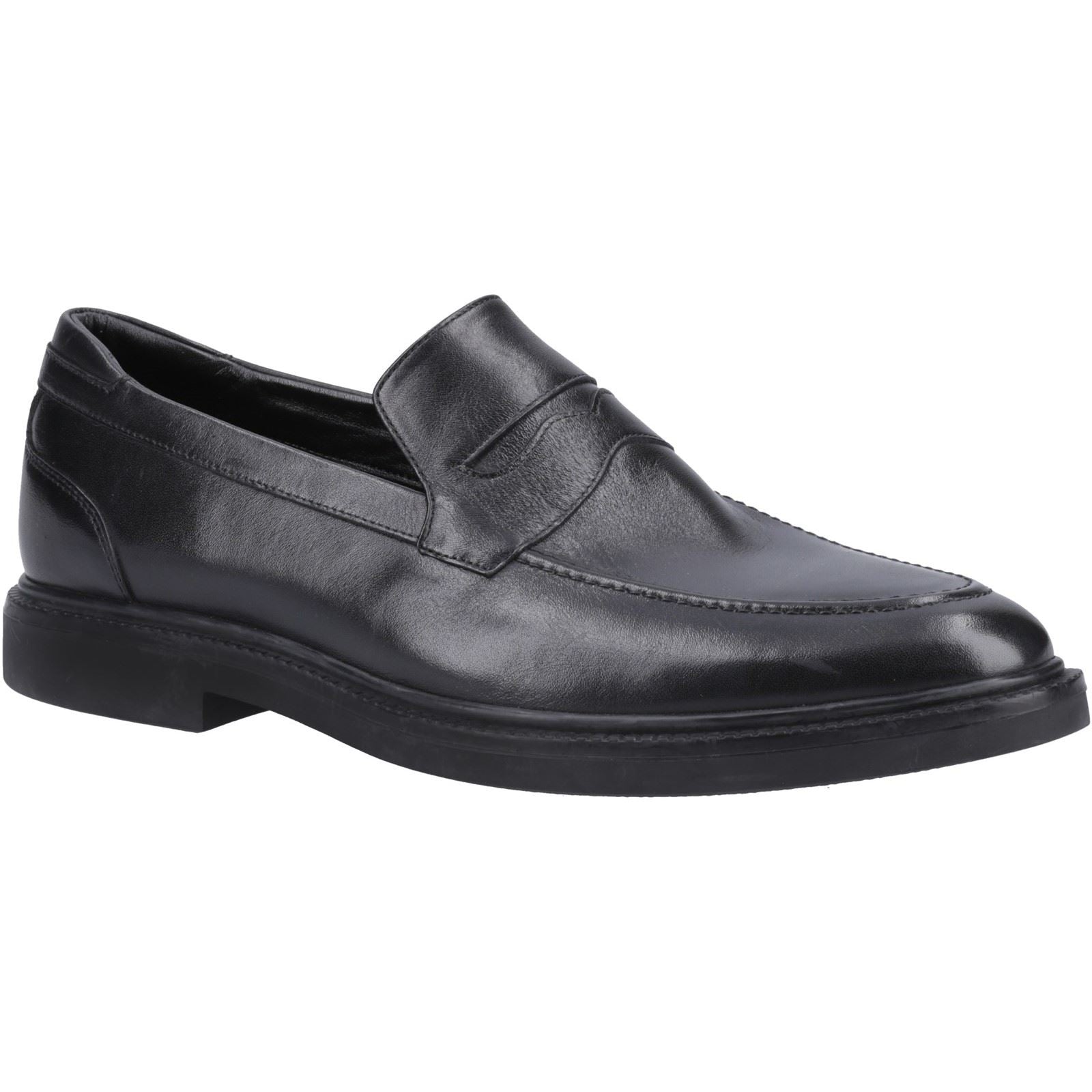 Hush Puppies Knox Herrenschwarze Lederslipper