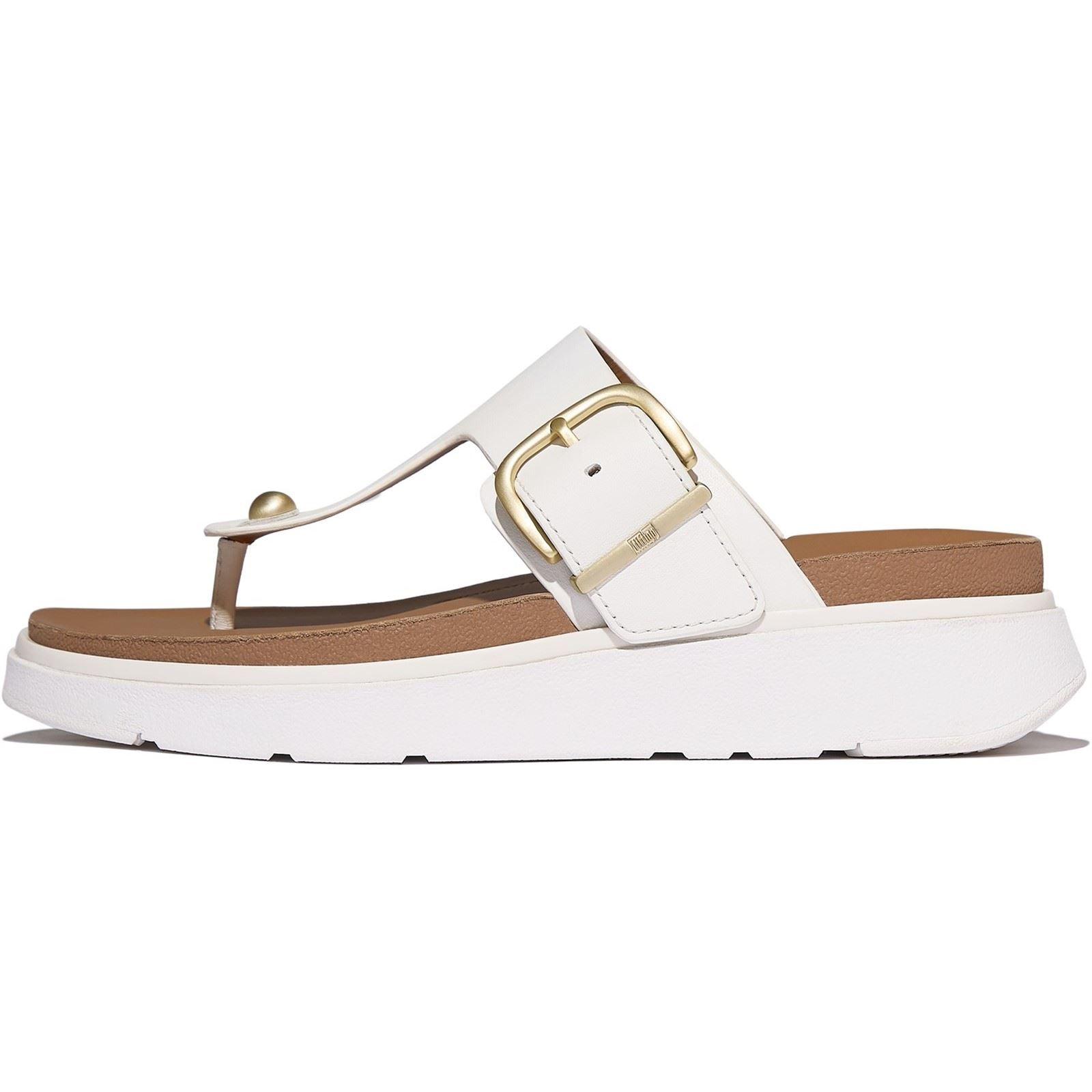 Fitflop Gen-FF Toe-Post Leder Damen Urban Weiße Sandalen