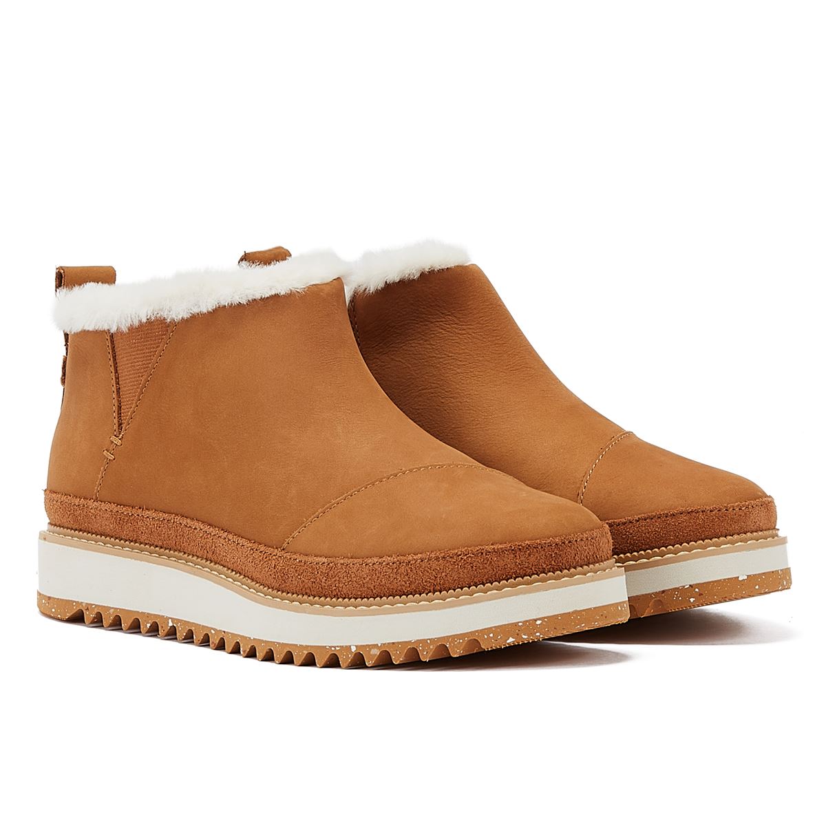 TOMS Marlo Geölte Nubuk Damenstiefel In Braun.