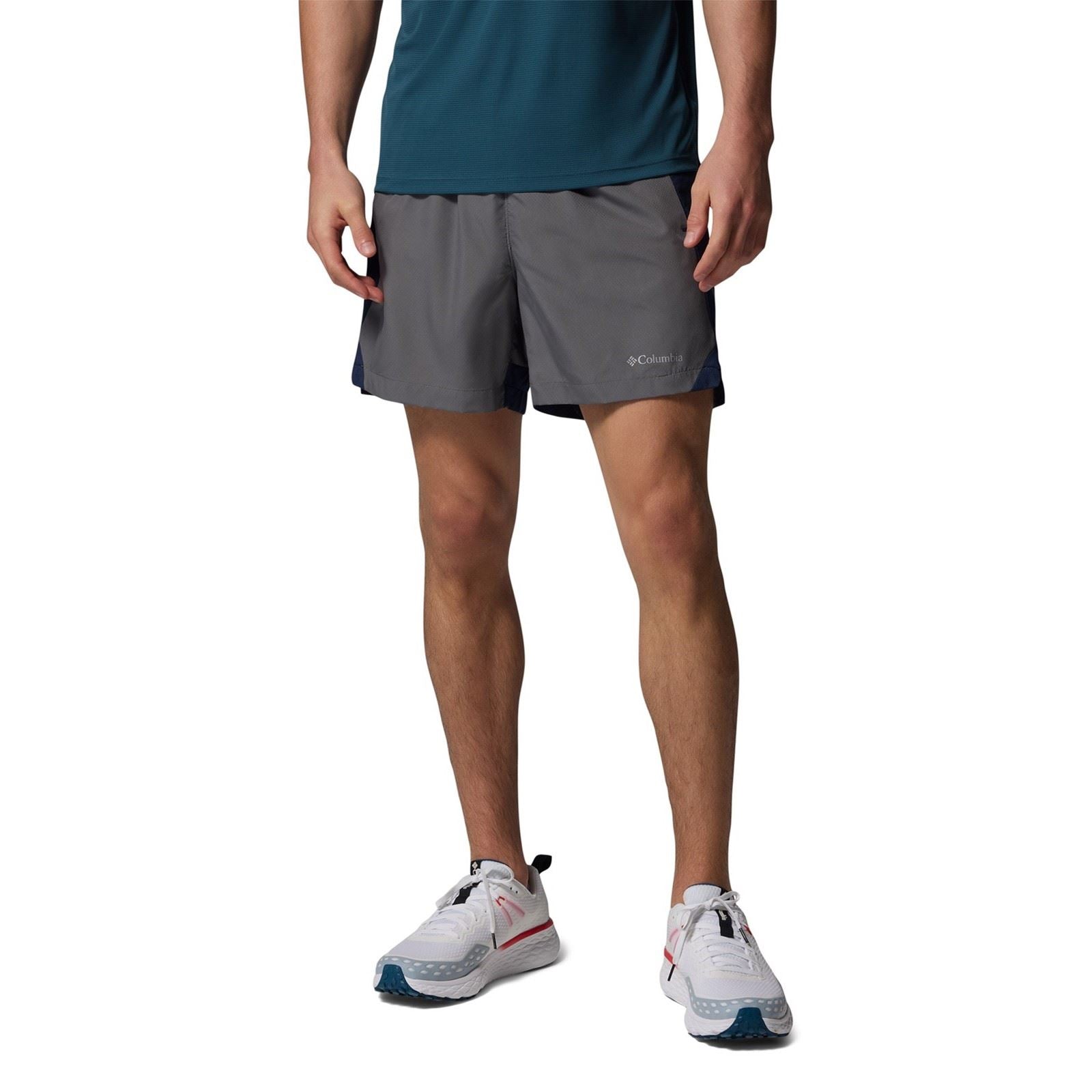 Columbia Three Pitch Polyester Herren Graue Sport Shorts