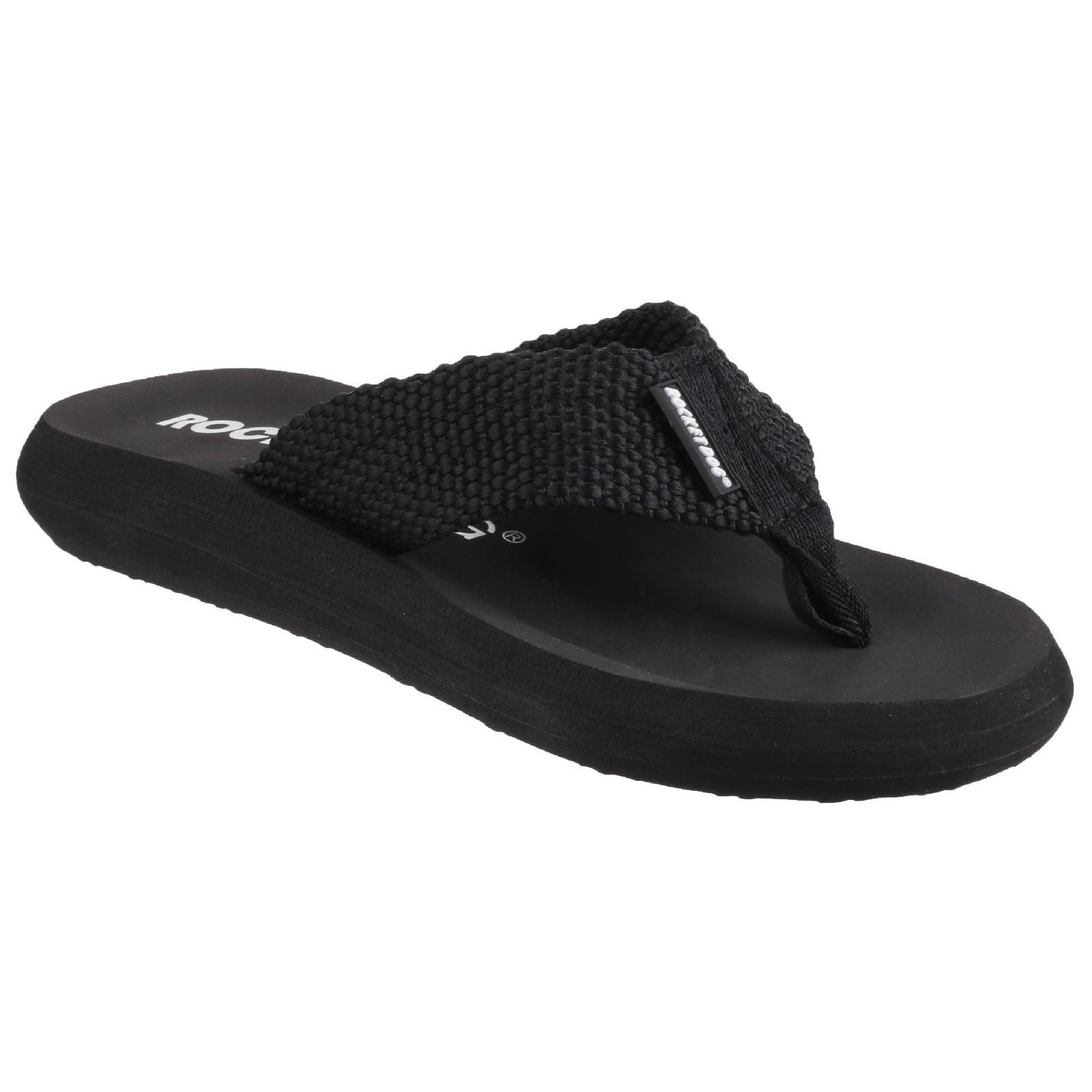 Black dog flip flops on sale