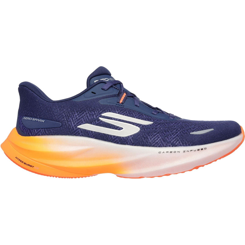 Skechers Performance GO RUN Ride 12 Textile Herren Turnschuhe In Marineblau/Orange