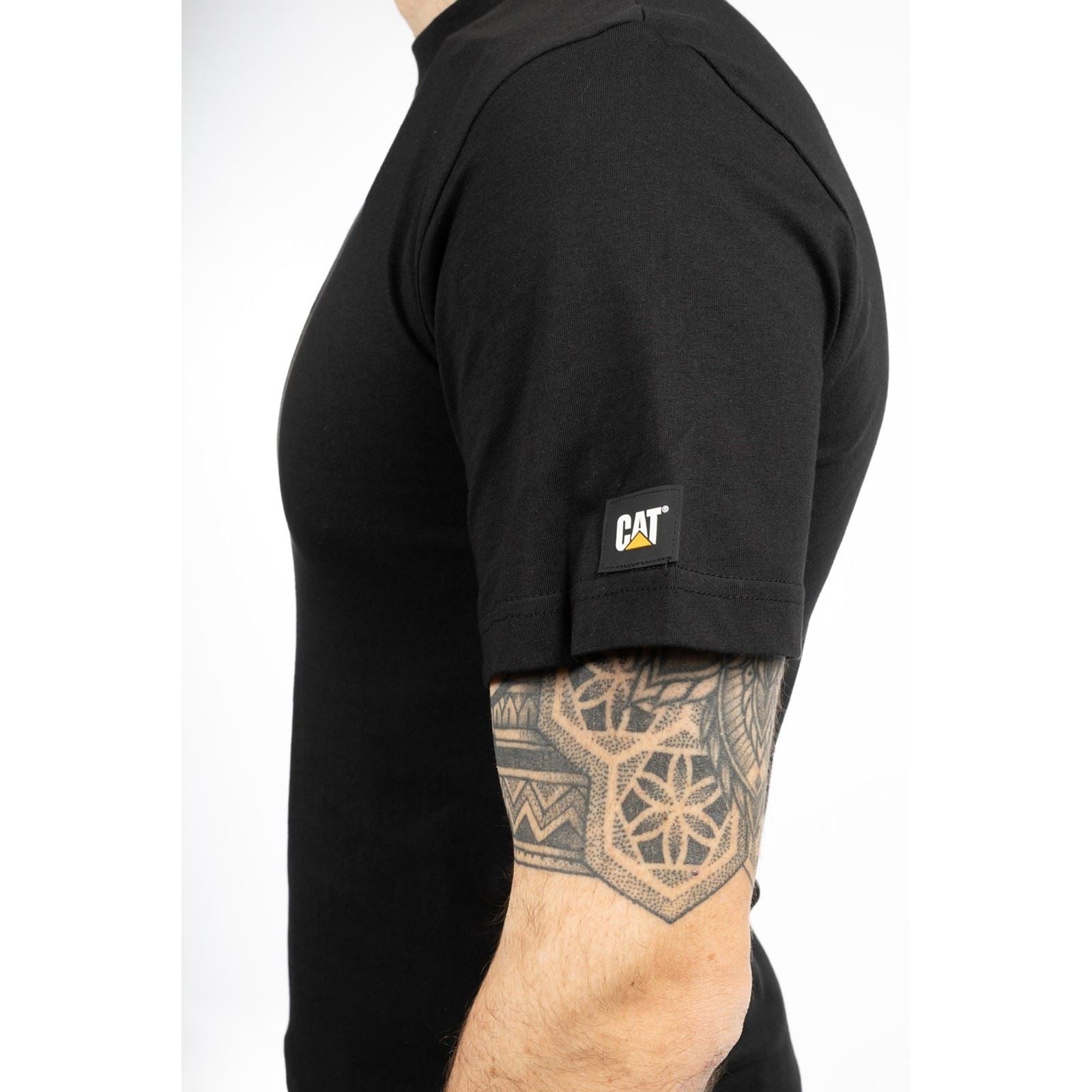 Caterpillar Essentials Short Sleeve Baumwoll Männer Schwarze Farbe Kurzarm-T-Shirts
