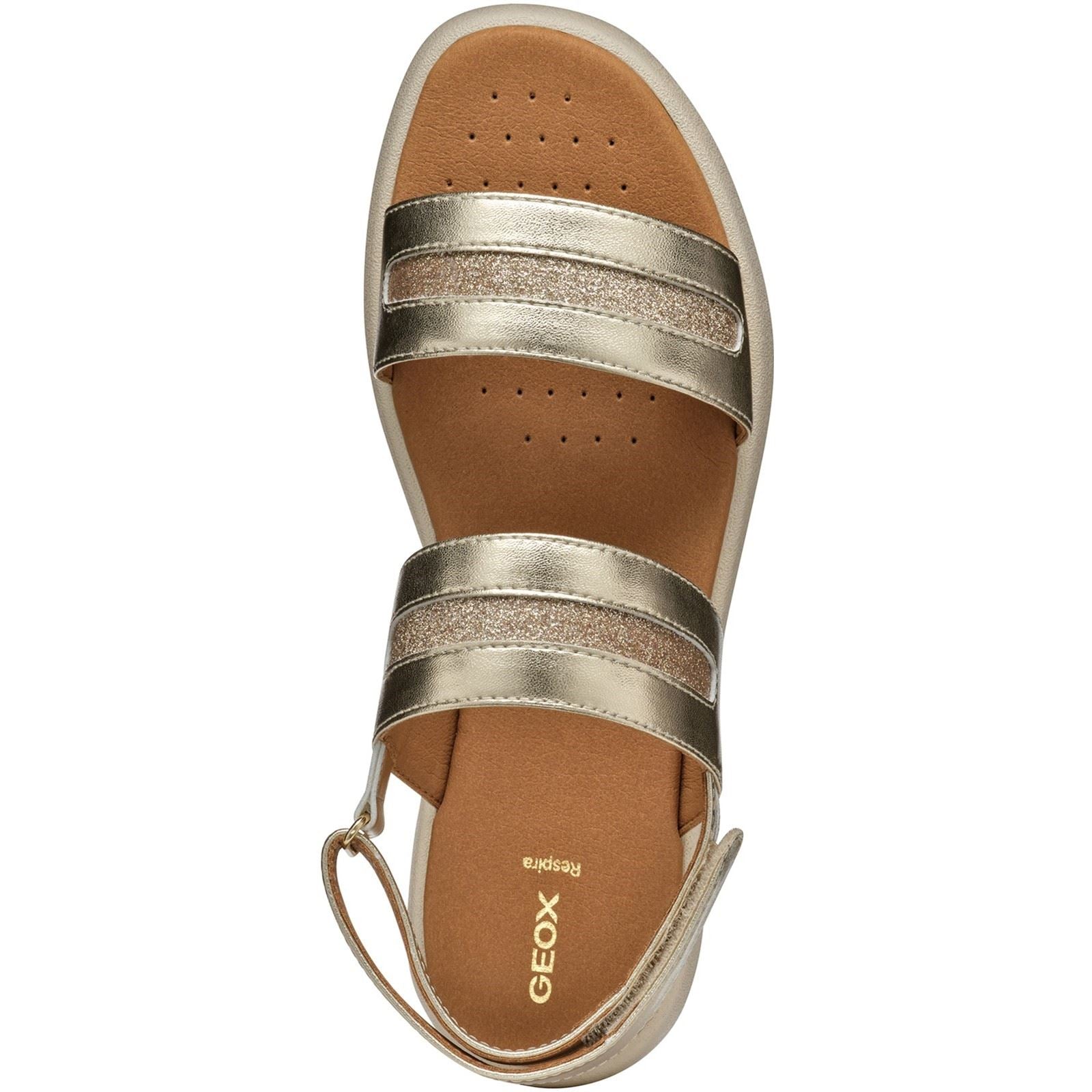 Geox D CAMALEI Damen Leichte Gold Sandalen