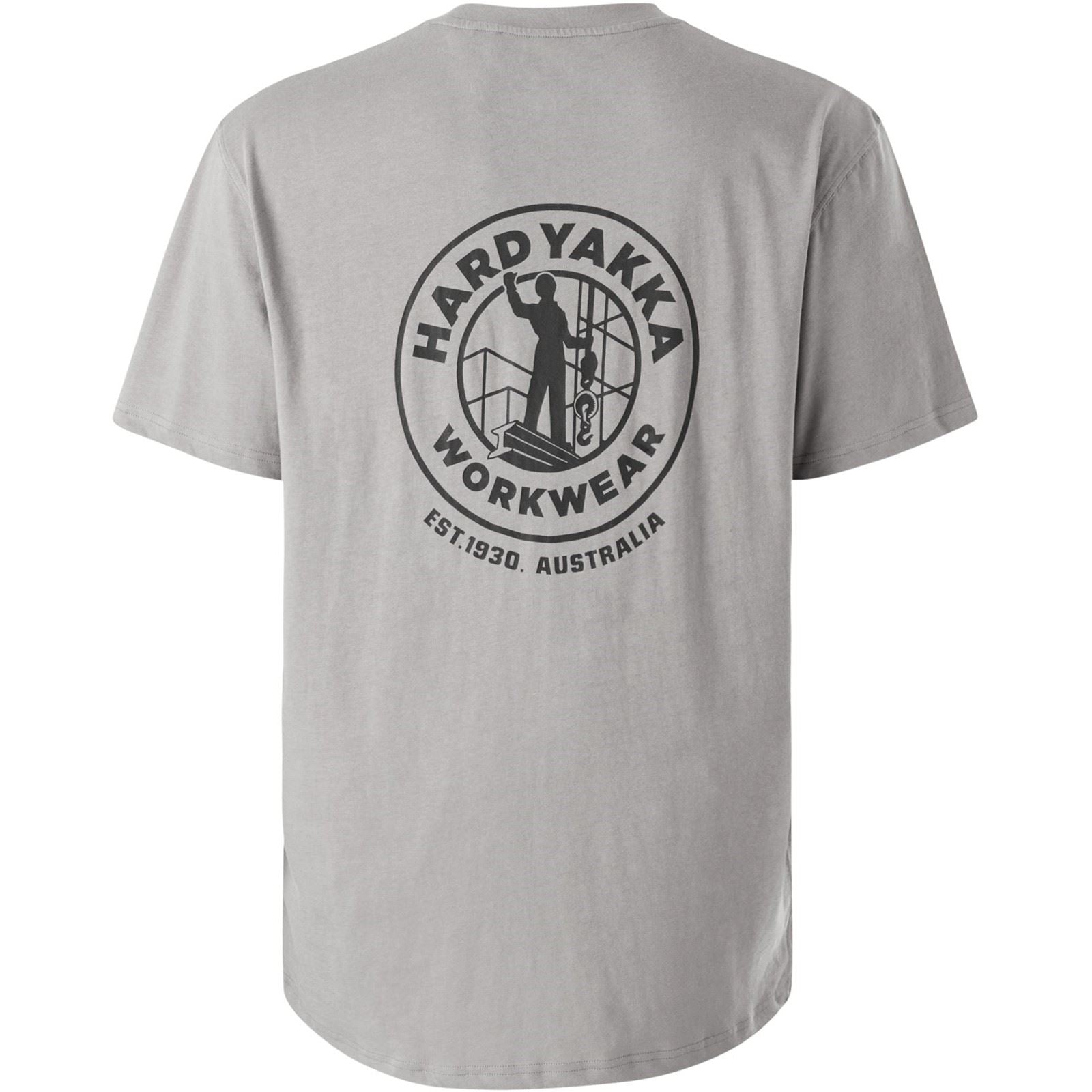 Hard Yakka Heritage Icon Baumwoll Kurzarm T-Shirts Für Herren In Grau