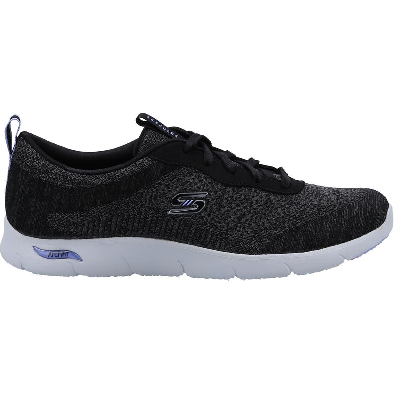 Skechers Arch Fit Refine Polyester Damen Sneaker In Schwarz/Weiß