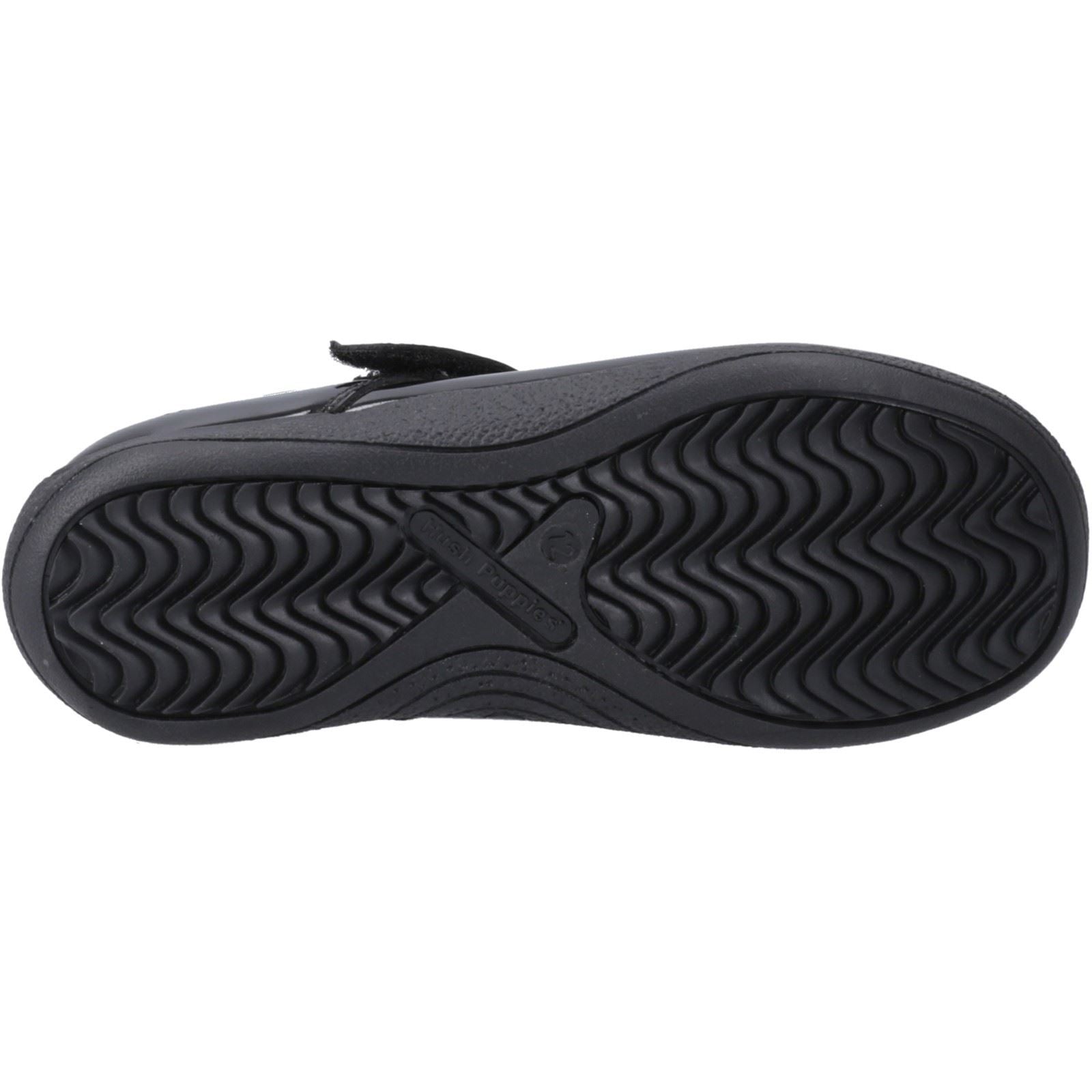 Hush Puppies Caitlin T-Bar Mädchenschuhe Aus Schwarzem Leder