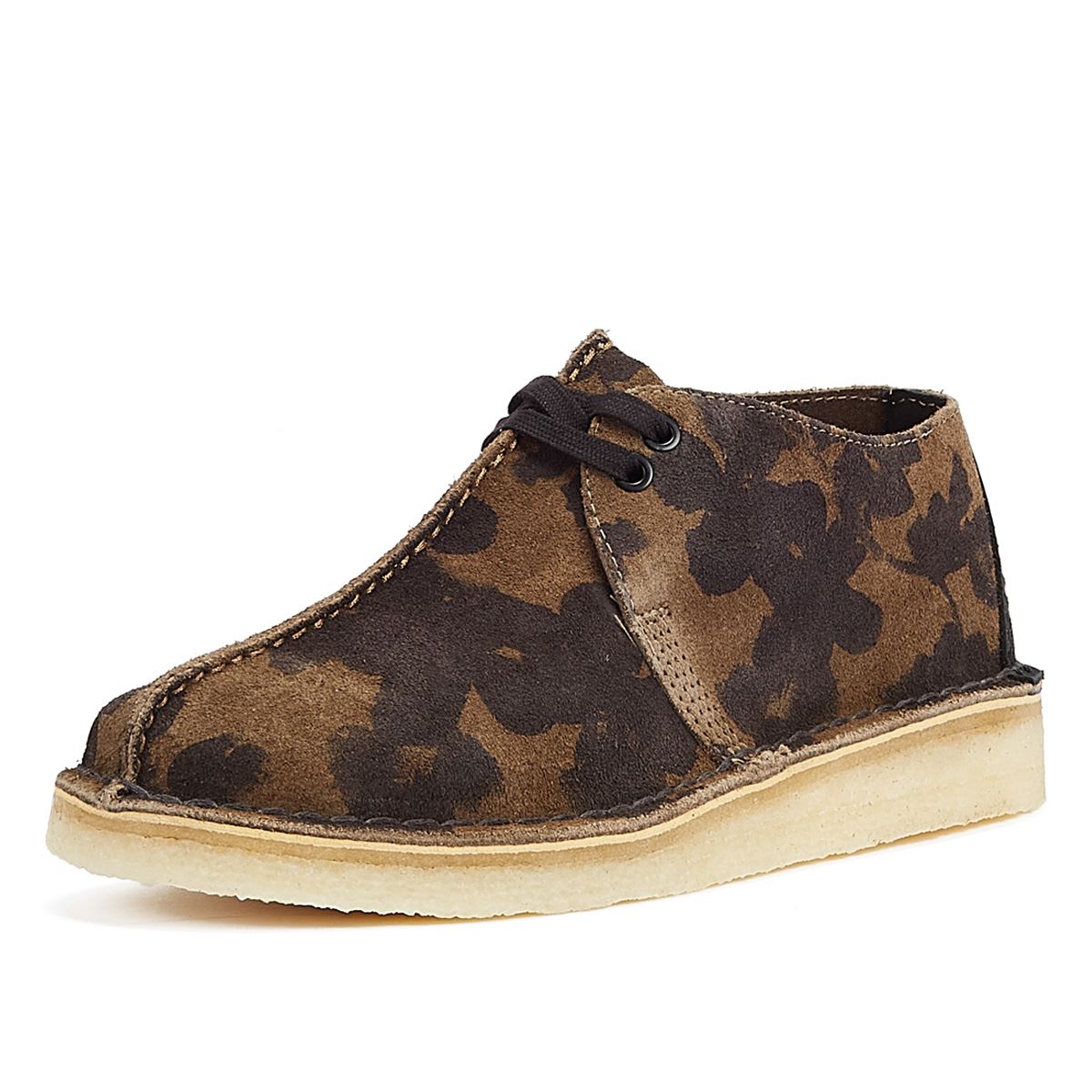 Clarks Originals Wüstentrekking-Blumen-Damenschuhe In Schwarz/Khaki